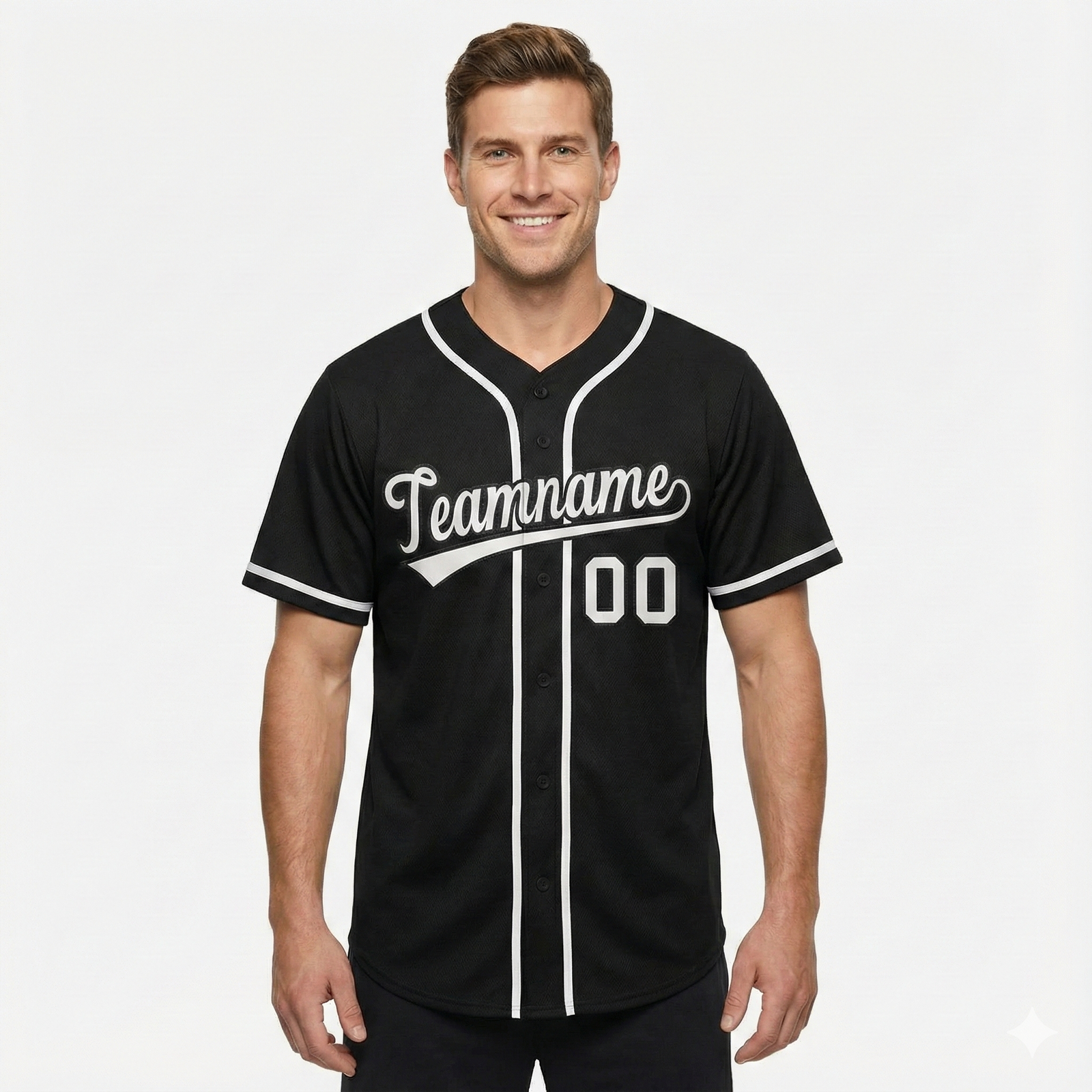 Custom Black White Classic Style Authentic Baseball Jersey For Men
