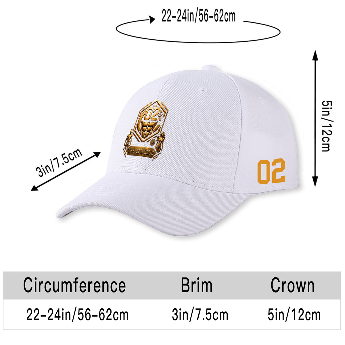 02 Percent Club White Cap