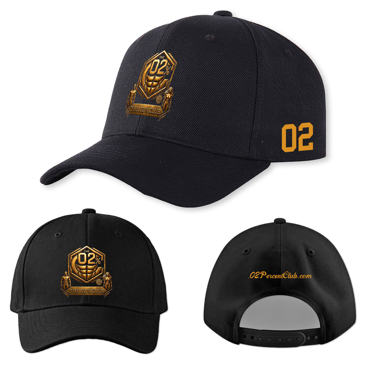 02 Percent Club Black Cap