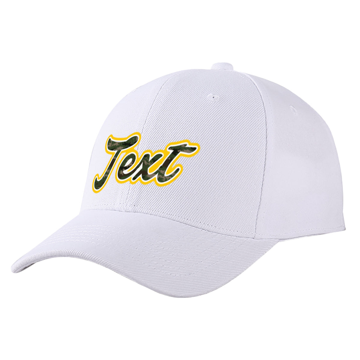 Custom White 3D Puff Embroidery Flat Embroidery Casual Sport Baseball Cap