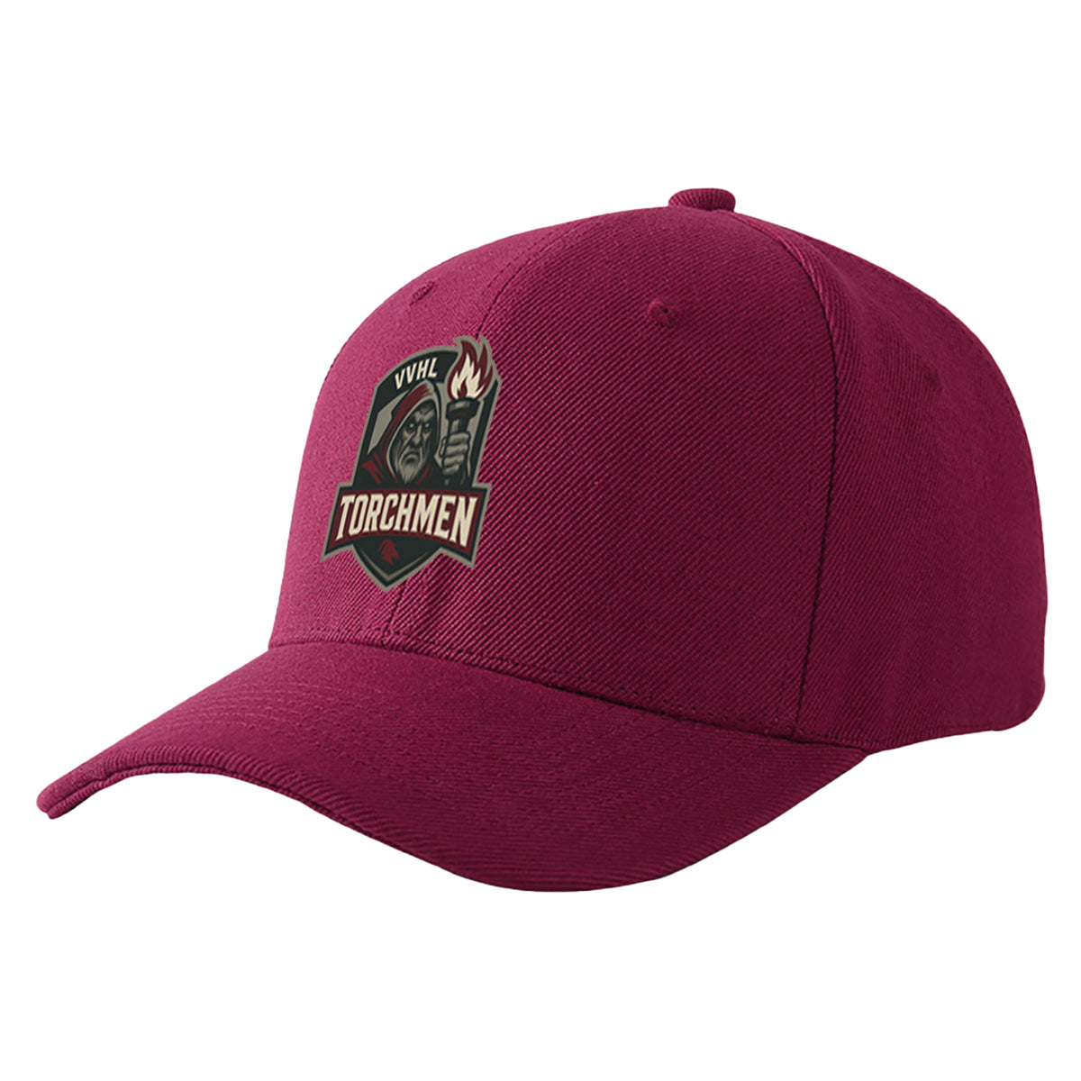 VVHL Burgundy S9-Torchmen 3D Puff Embroidery Flat Embroidery Baseball Cap
