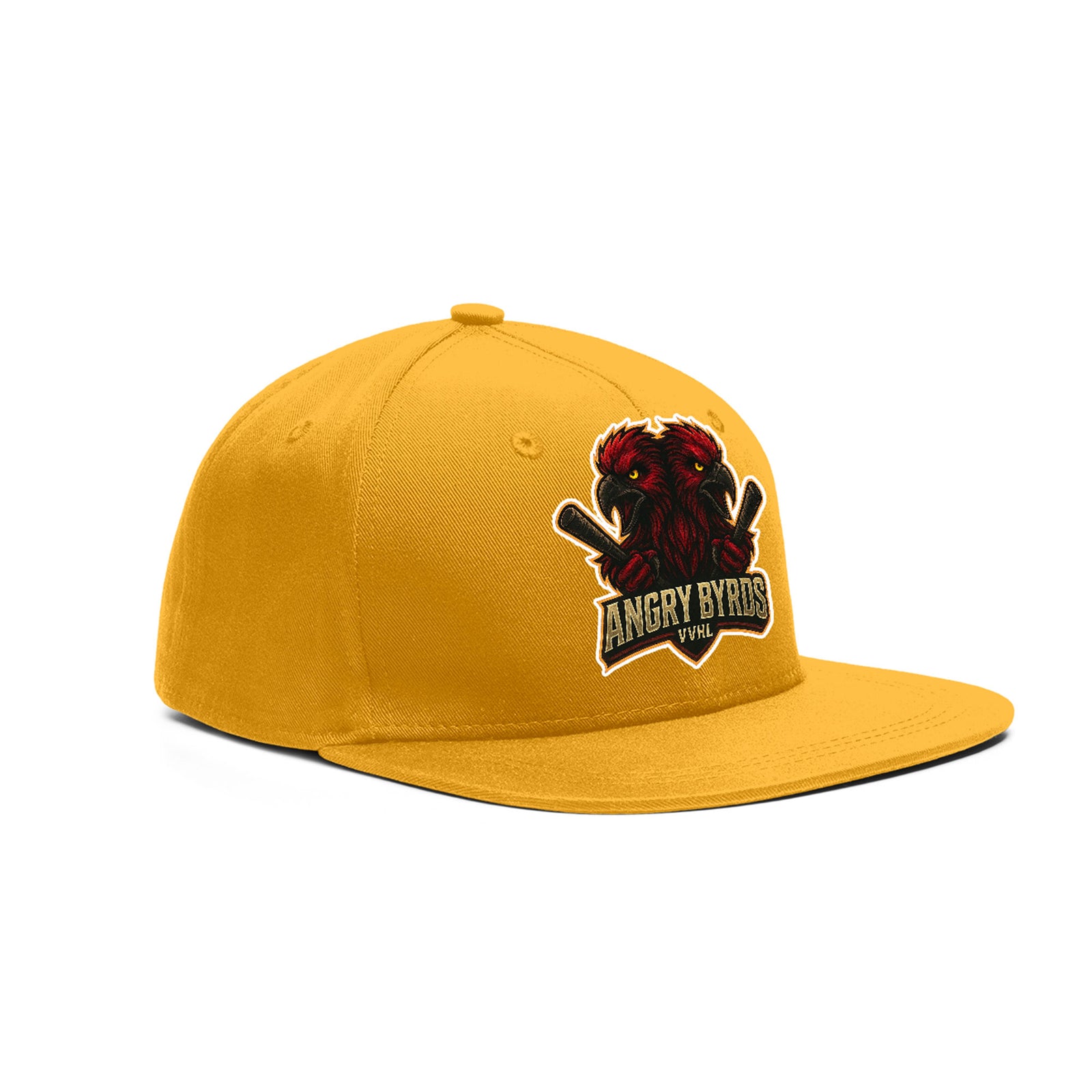 VVHL Old Gold S7-Angry-Byrds-1 3D Puff Embroidery Flat Embroidery Baseball Cap