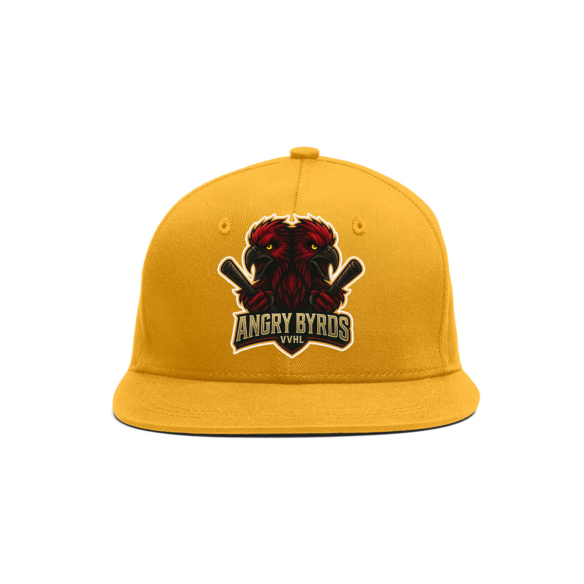 VVHL Old Gold S7-Angry-Byrds-1 3D Puff Embroidery Flat Embroidery Baseball Cap