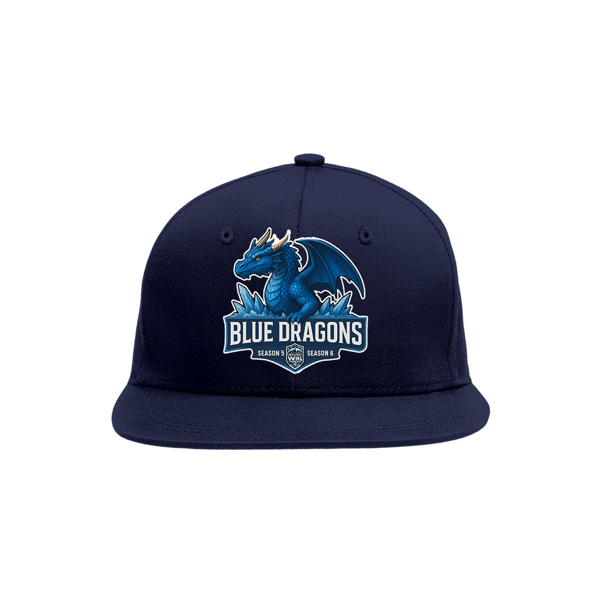VVHL Navy S7-blue-dragons 3D Puff Embroidery Flat Embroidery Baseball Cap