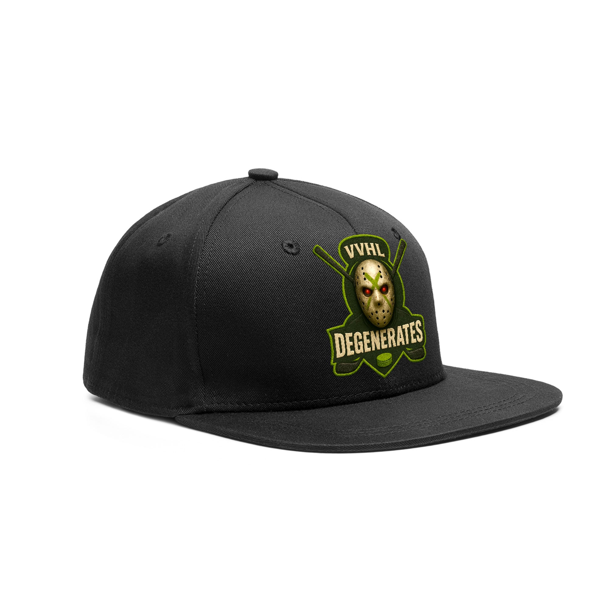 VVHL Black S7-Degenerates 3D Puff Embroidery Flat Embroidery Baseball Cap