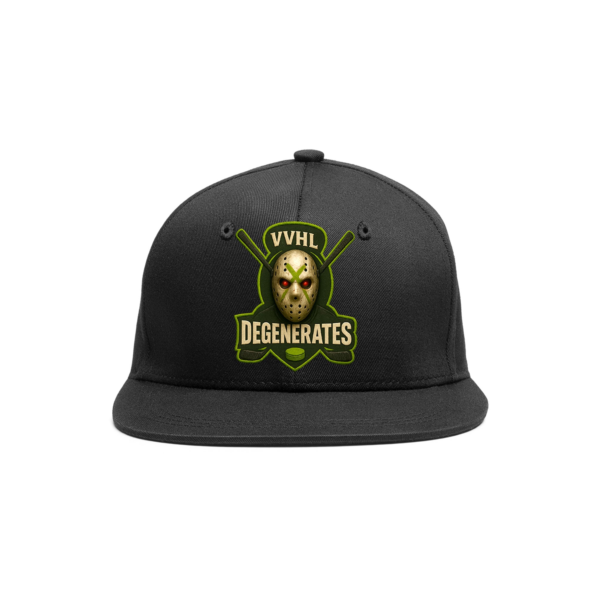 VVHL Black S7-Degenerates 3D Puff Embroidery Flat Embroidery Baseball Cap