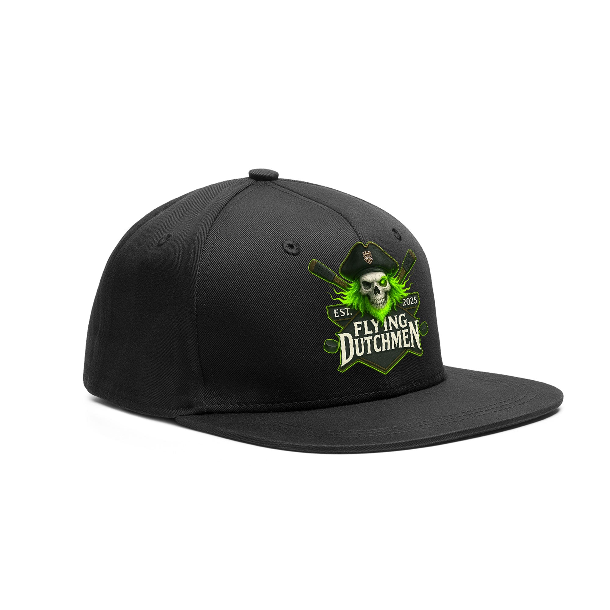 VVHL Black S7-Flying-Dutchmen 3D Puff Embroidery Flat Embroidery Baseball Cap