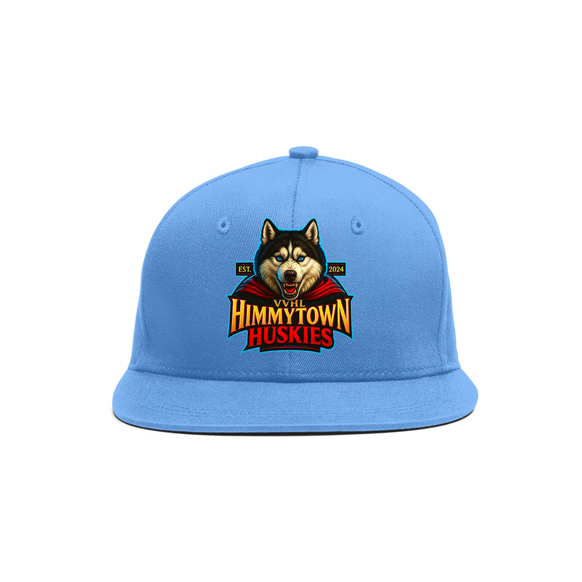 VVHL Light Blue S7-Himmytown-huskies 3D Puff Embroidery Flat Embroidery Baseball Cap