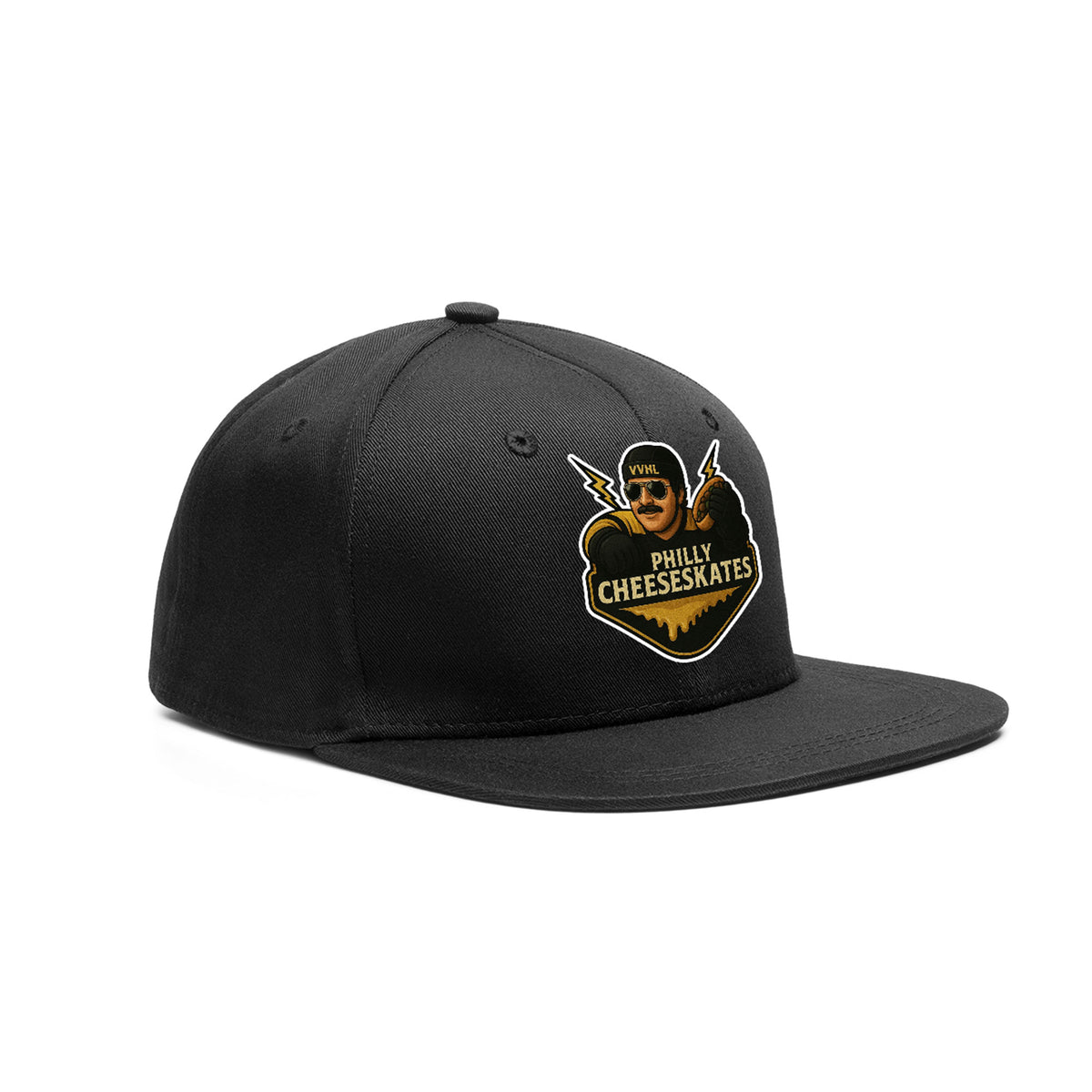 VVHL Black S7-Philly-Cheeseskates 3D Puff Embroidery Flat Embroidery Baseball Cap