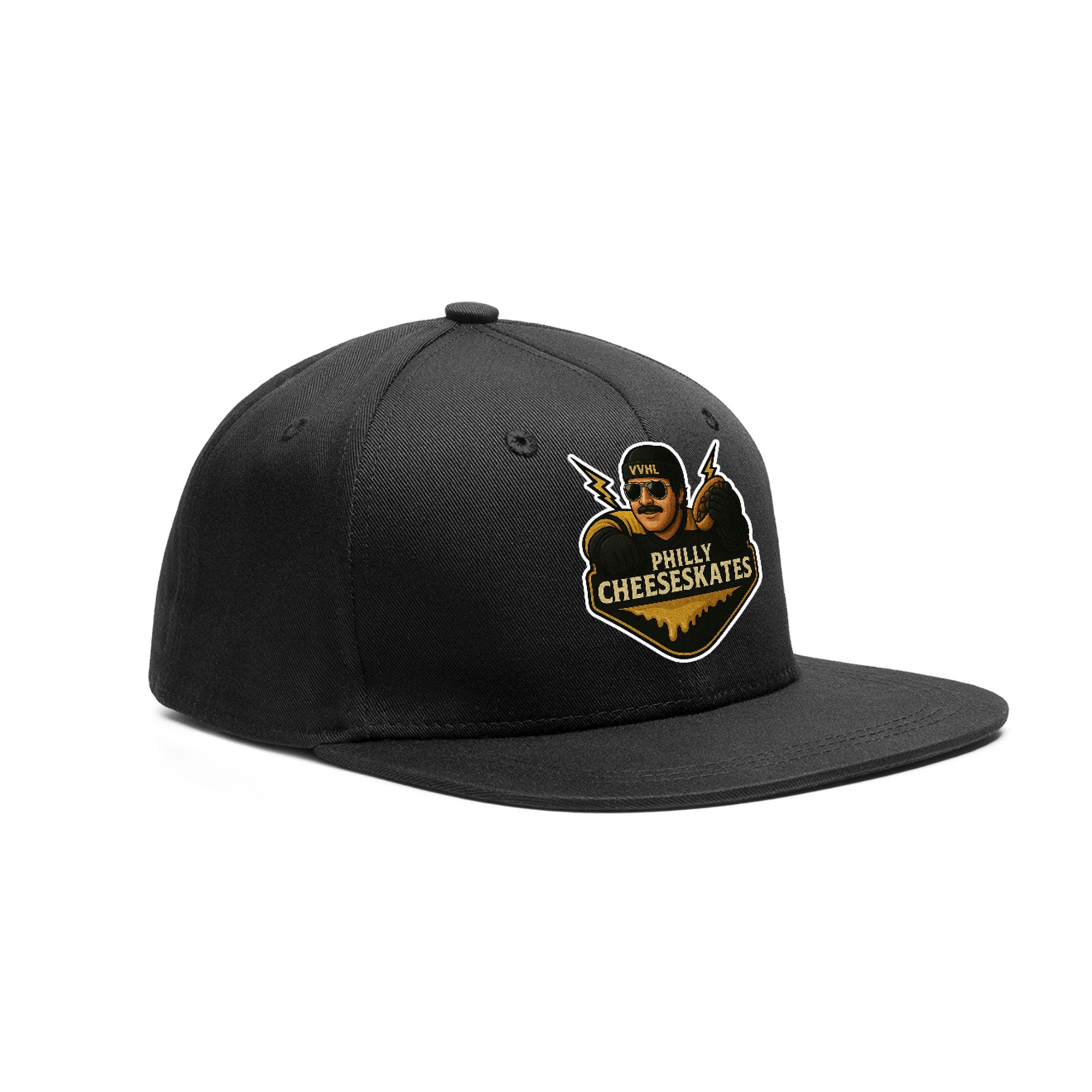 VVHL Black S7-Philly-Cheeseskates 3D Puff Embroidery Flat Embroidery Baseball Cap