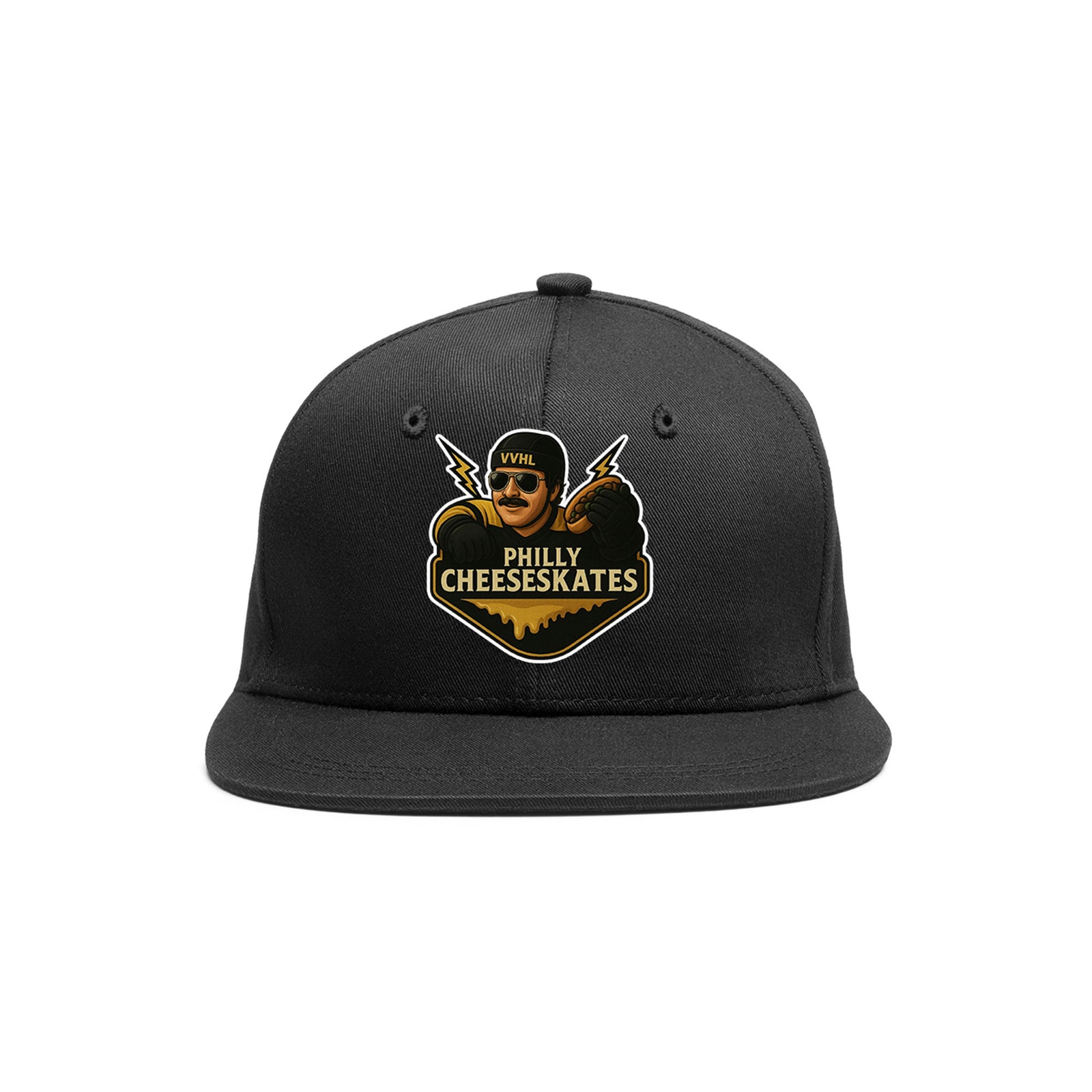 VVHL Black S7-Philly-Cheeseskates 3D Puff Embroidery Flat Embroidery Baseball Cap