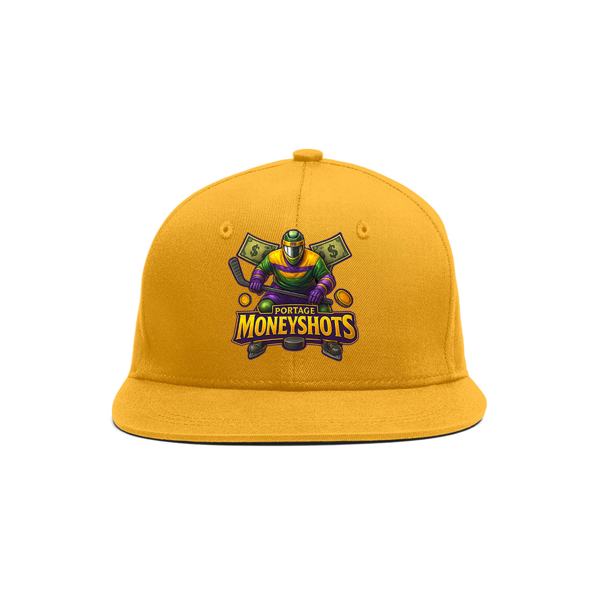 VVHL Old Gold S7-Portage-Moneyshots 3D Puff Embroidery Flat Embroidery Baseball Cap