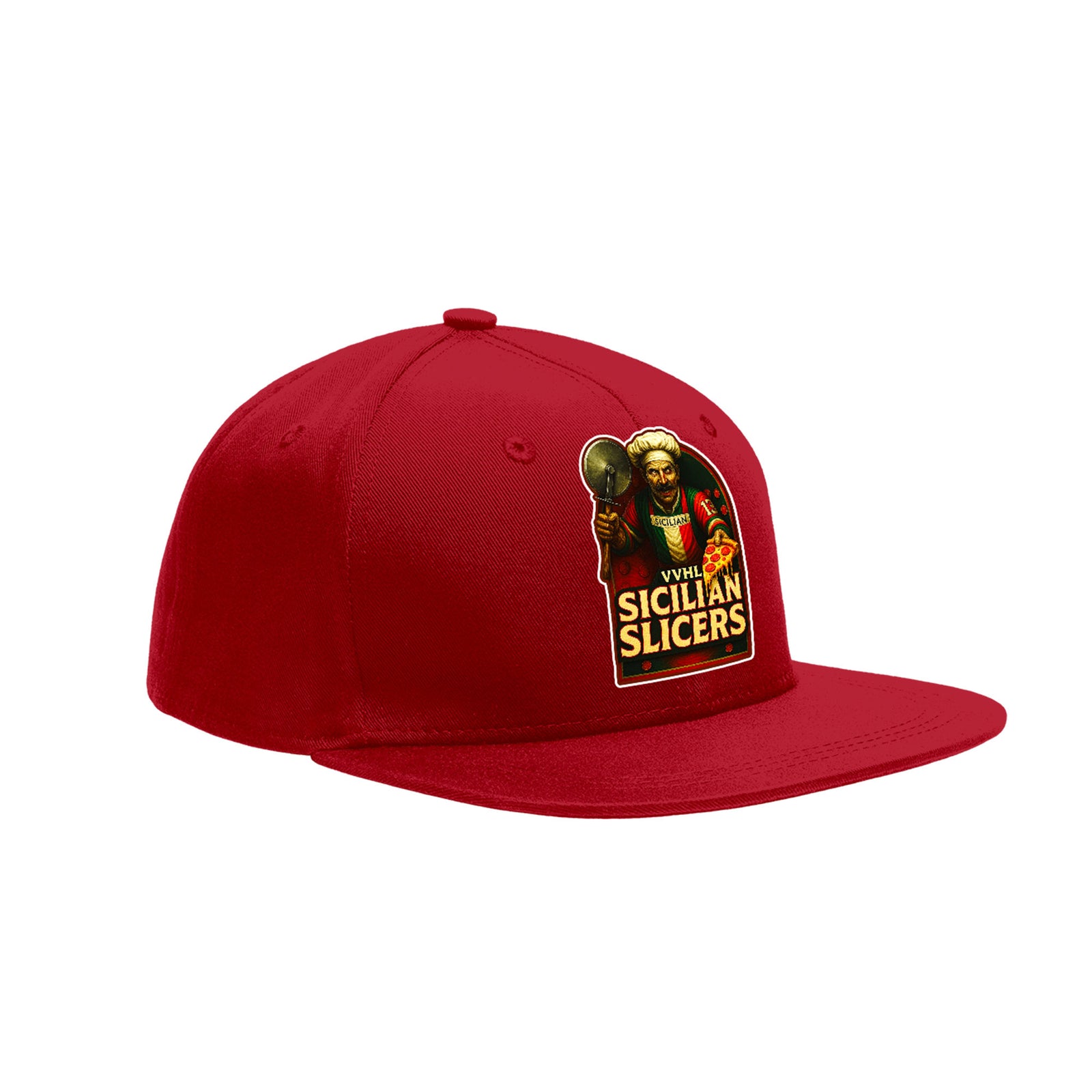 VVHL Red S7-Sicilian-Slicers 3D Puff Embroidery Flat Embroidery Baseball Cap