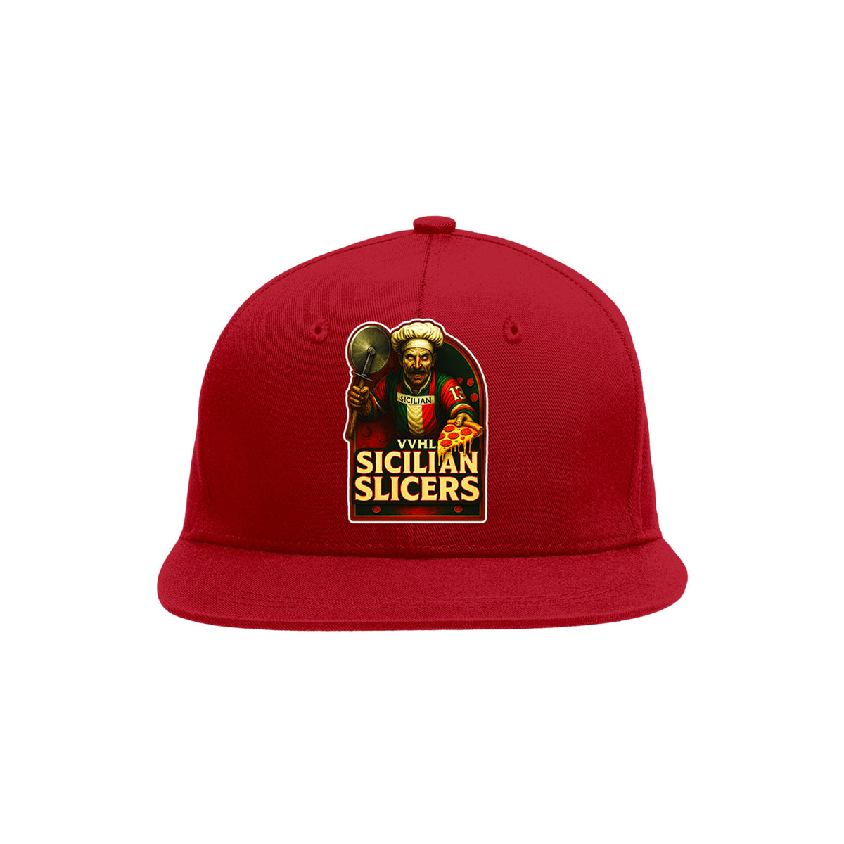VVHL Red S7-Sicilian-Slicers 3D Puff Embroidery Flat Embroidery Baseball Cap