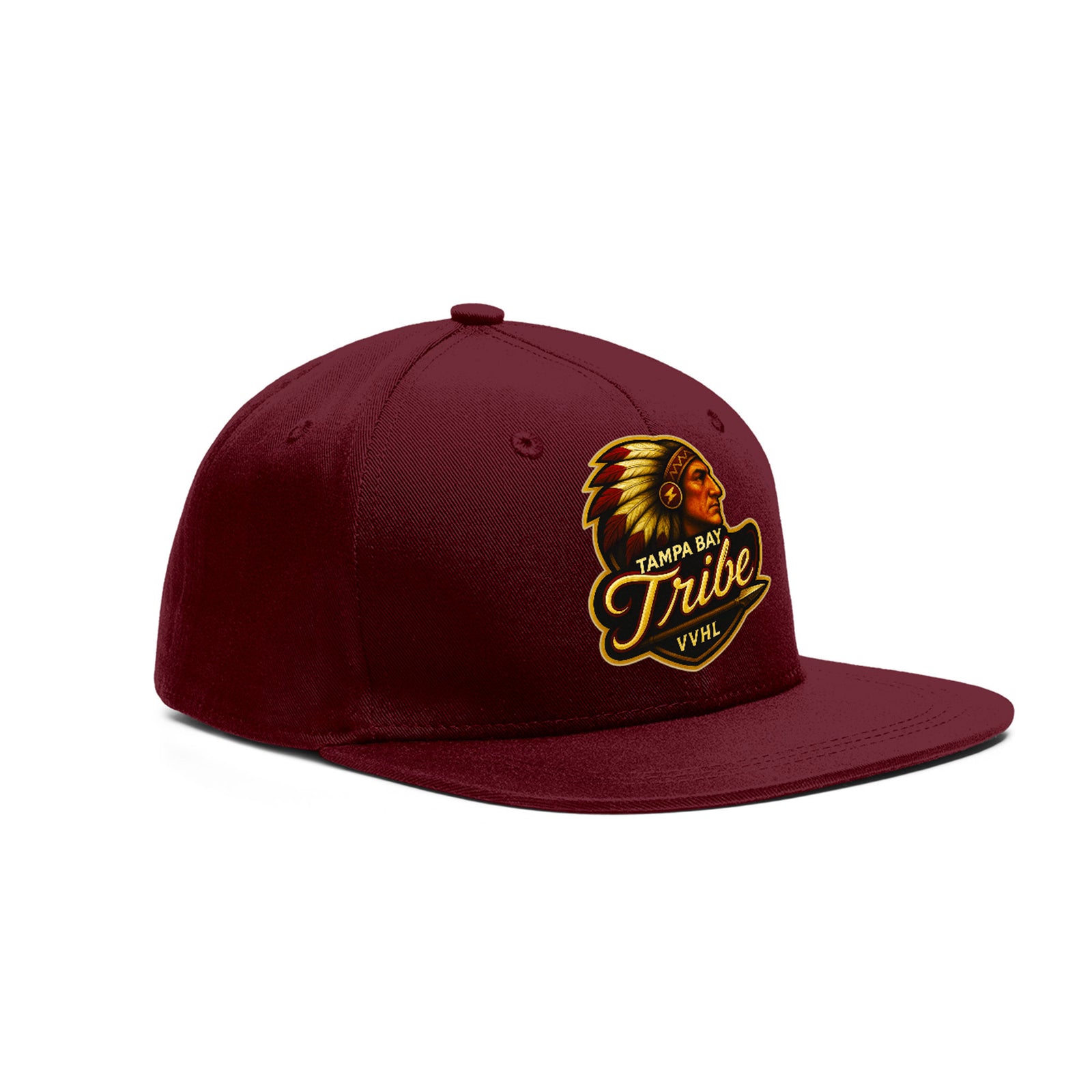 VVHL Old Gold S7-Tampa-bay-tribe 3D Puff Embroidery Flat Embroidery Baseball Cap