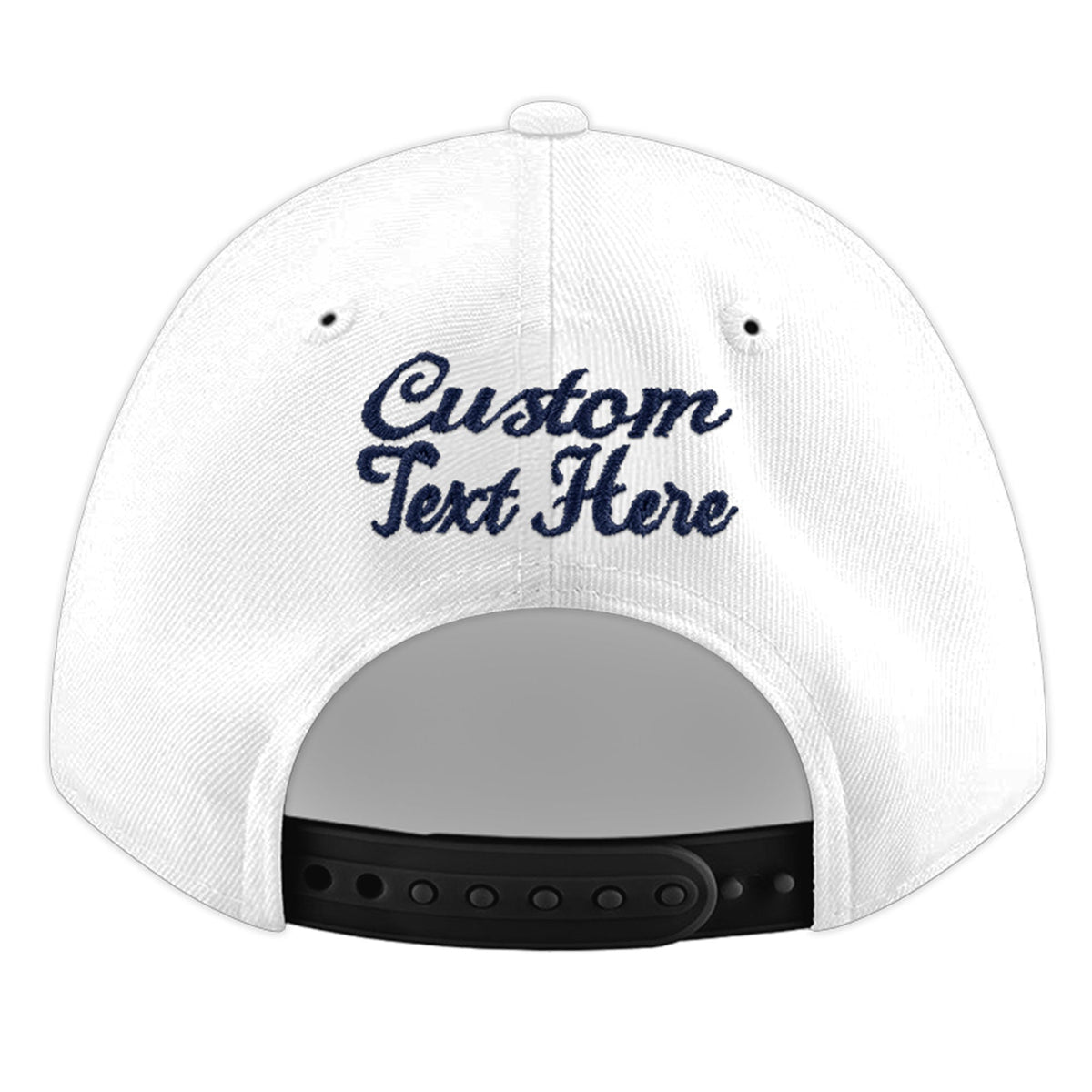 Custom White 3D Puff Embroidery Flat Embroidery Casual Sport Baseball Cap