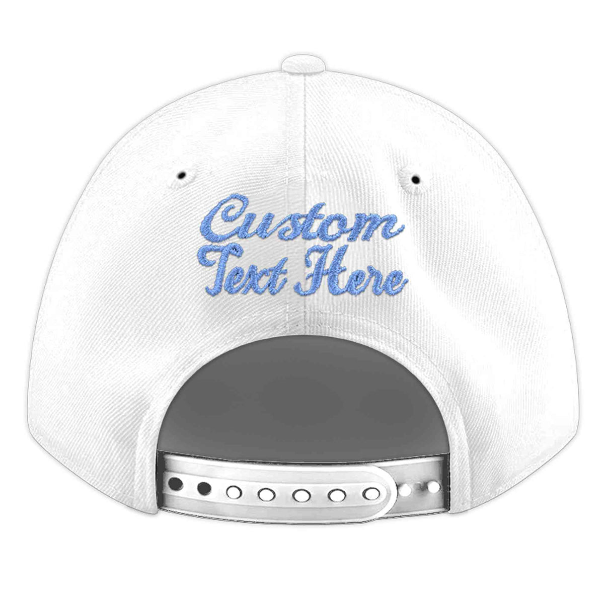 Custom White 3D Puff Embroidery Flat Embroidery Casual Sport Baseball Cap
