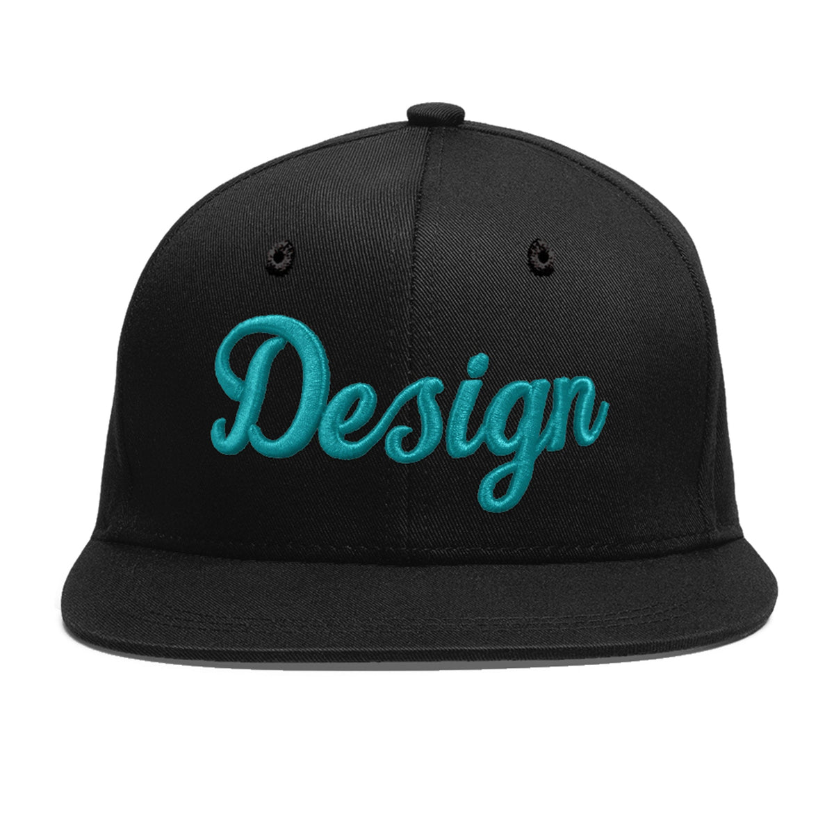 Custom Black 3D Puff Embroidery Flat Embroidery Casual Sport Baseball Cap
