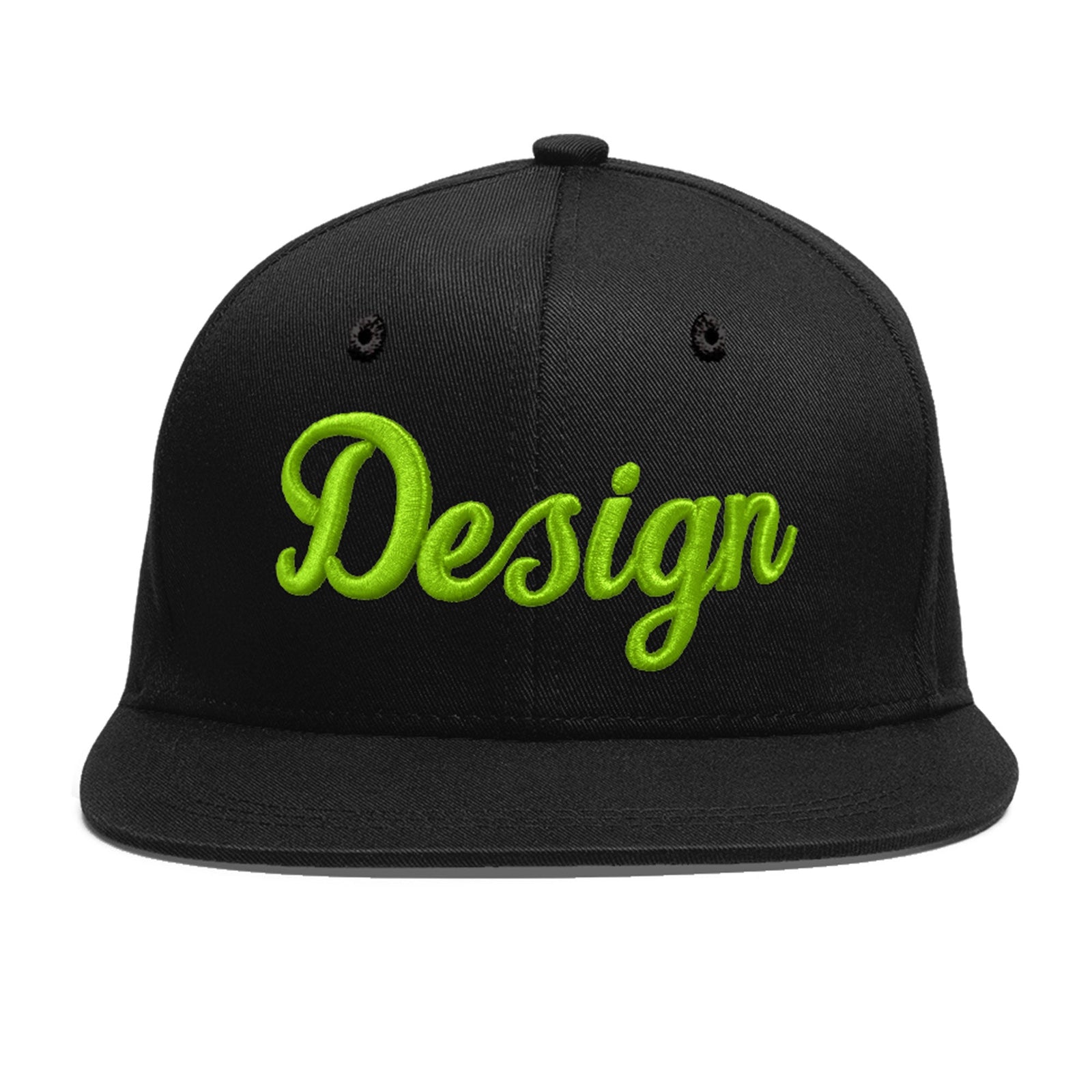 Custom Black 3D Puff Embroidery Flat Embroidery Casual Sport Baseball Cap