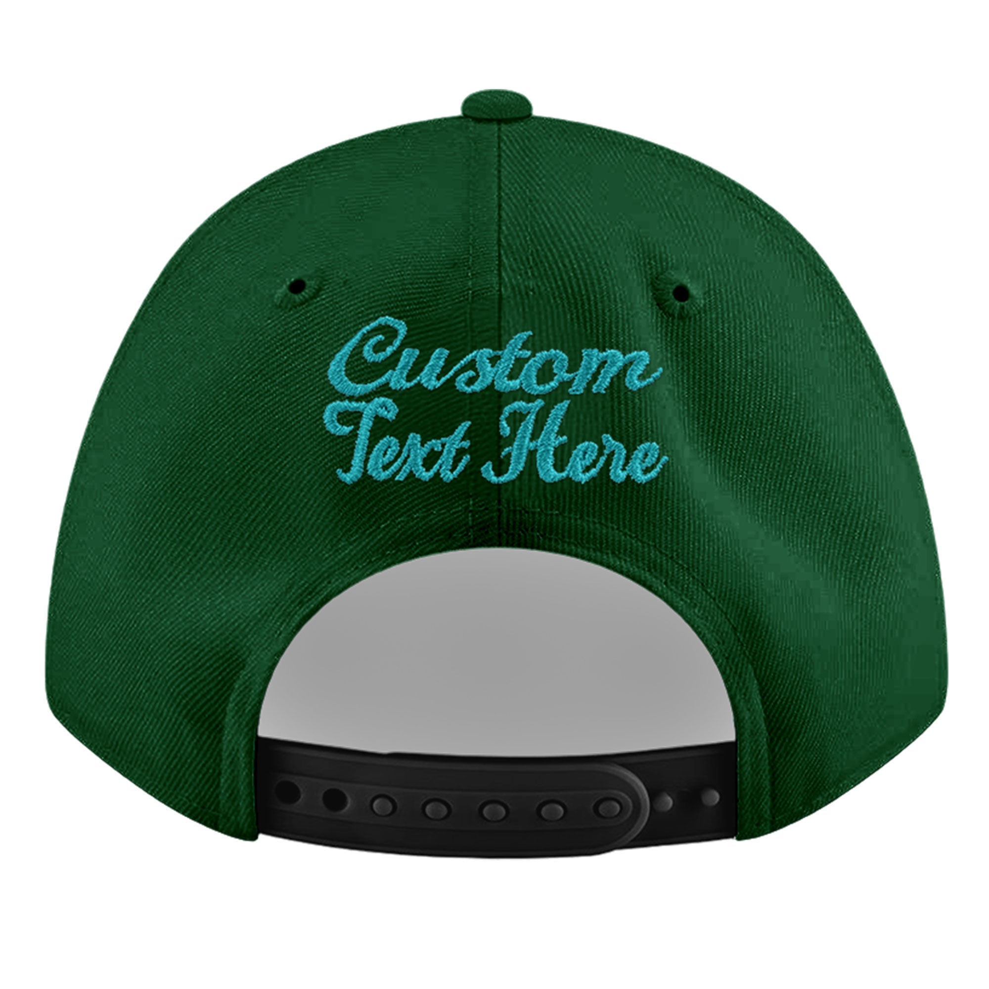 Custom Green 3D Puff Embroidery Flat Embroidery Casual Sport Baseball Cap