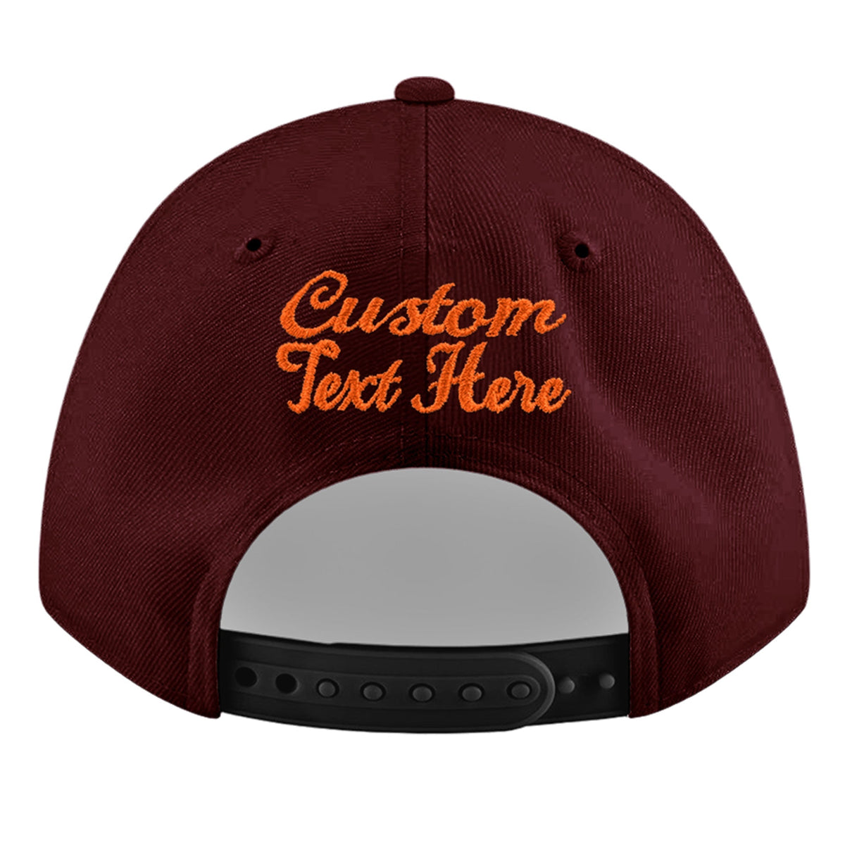 Custom Burgundy 3D Puff Embroidery Flat Embroidery Casual Sport Baseball Cap