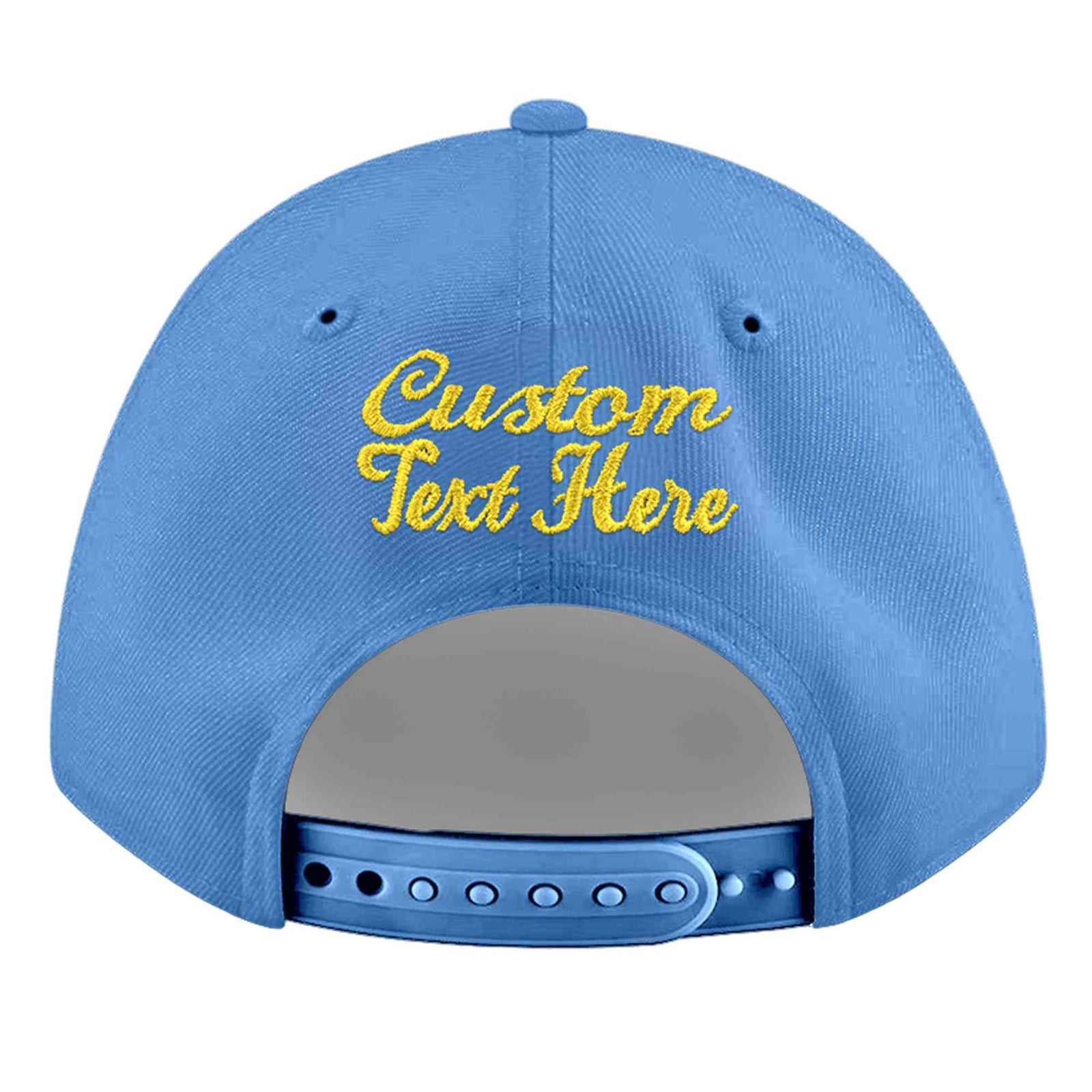 Custom Light Blue 3D Puff Embroidery Flat Embroidery Casual Sport Baseball Cap