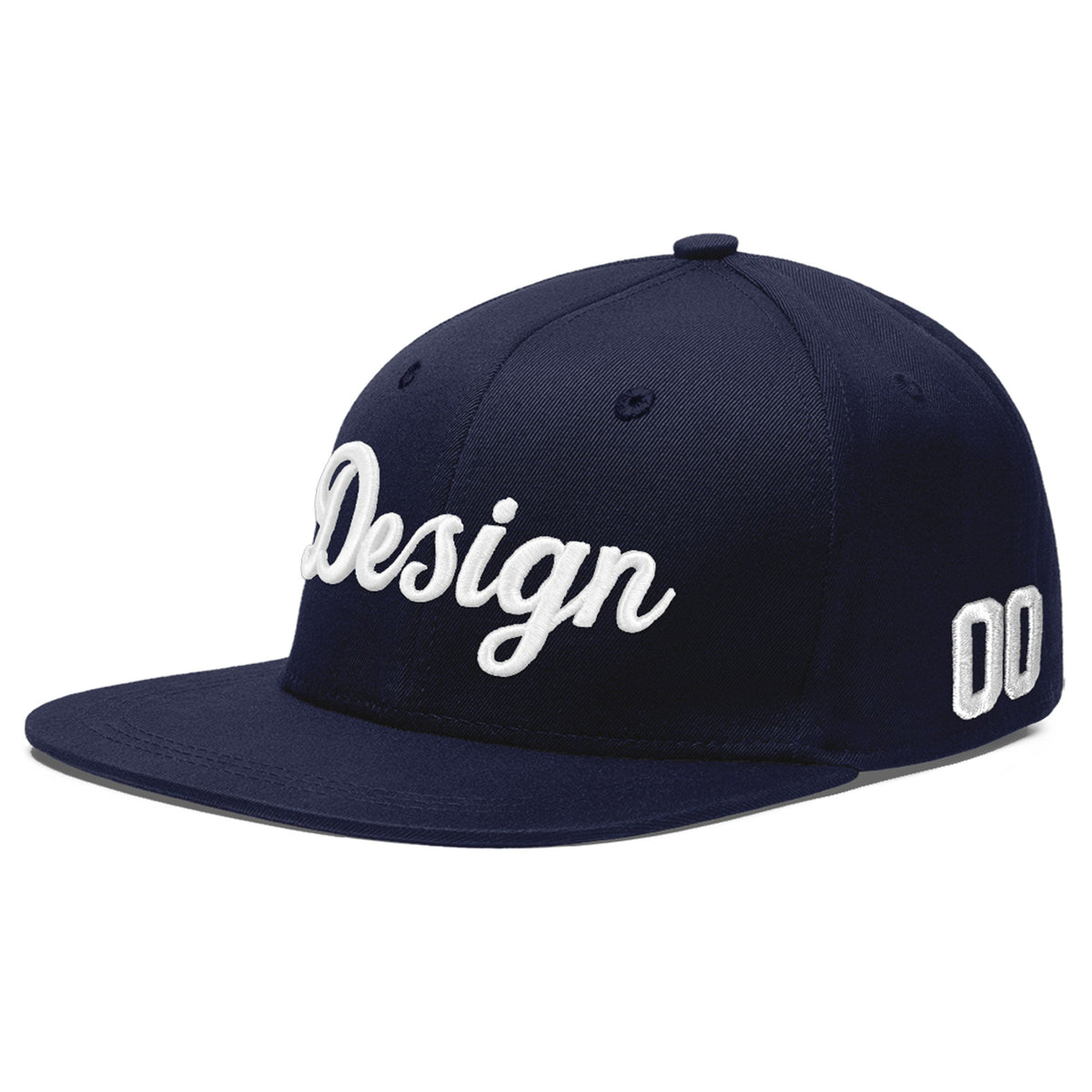Custom Navy 3D Puff Embroidery Flat Embroidery Casual Sport Baseball Cap