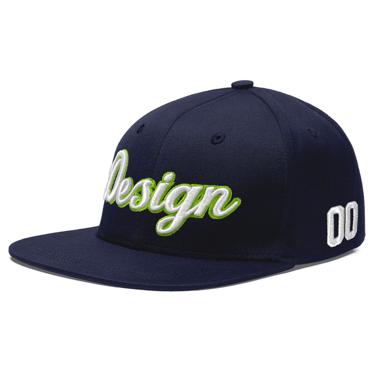 Custom Navy 3D Puff Embroidery Flat Embroidery Casual Sport Baseball Cap