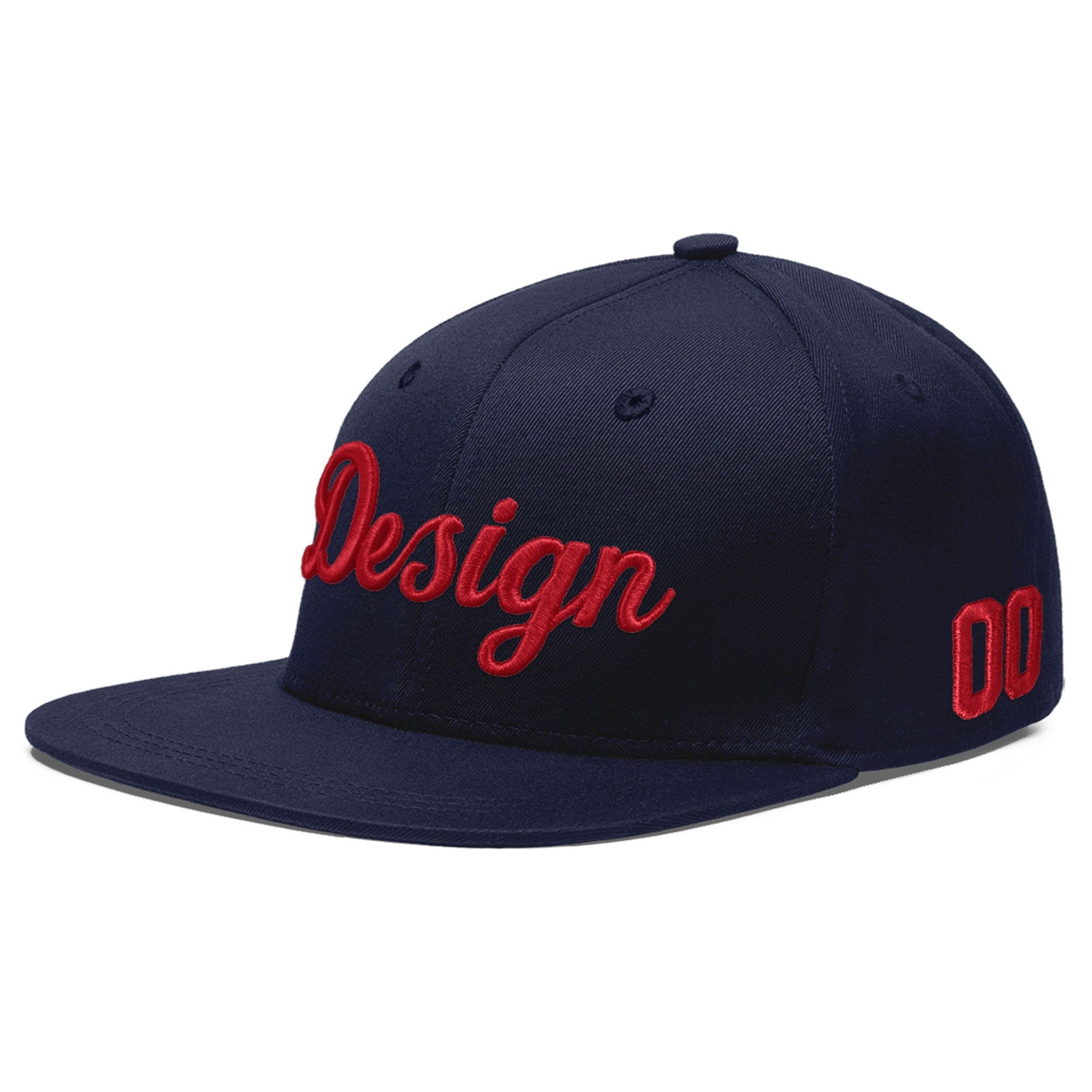 Custom Navy 3D Puff Embroidery Flat Embroidery Casual Sport Baseball Cap