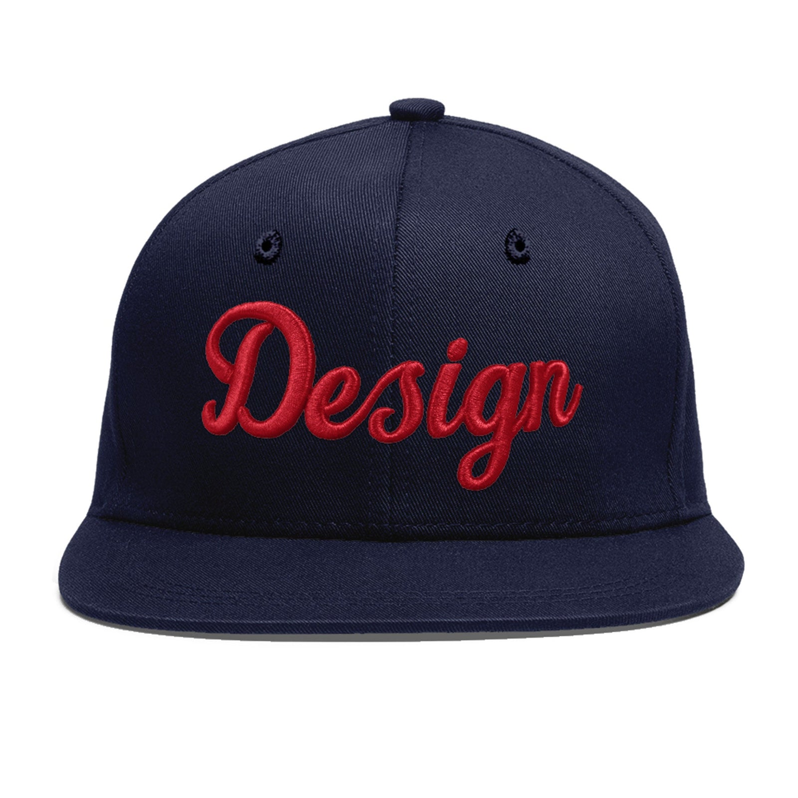 Custom Navy 3D Puff Embroidery Flat Embroidery Casual Sport Baseball Cap