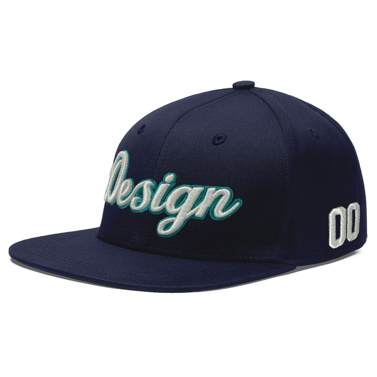 Custom Navy 3D Puff Embroidery Flat Embroidery Casual Sport Baseball Cap