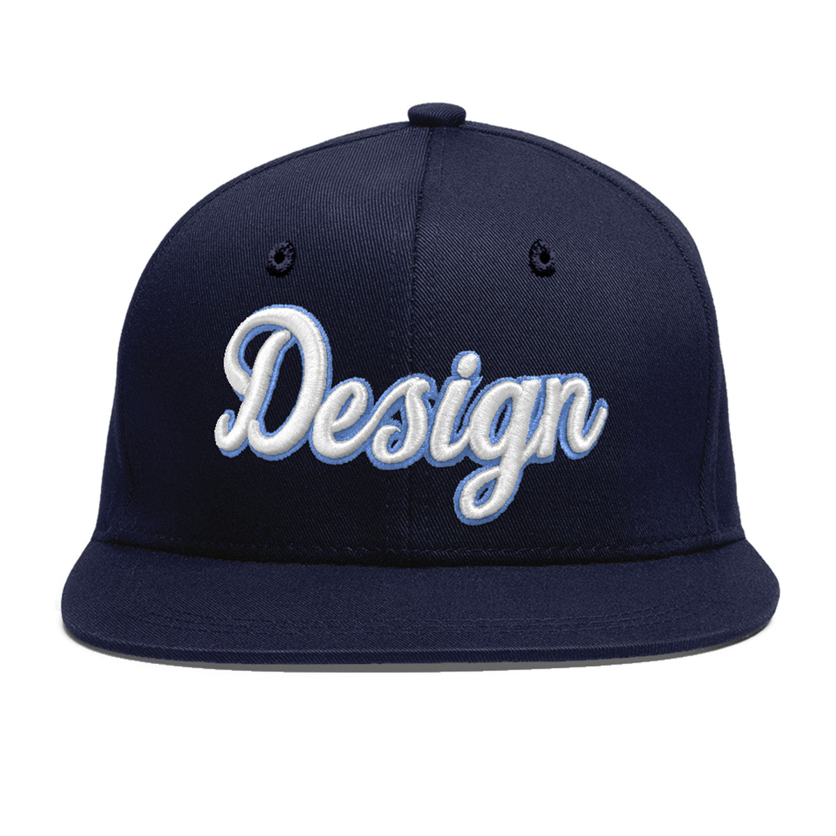 Custom Navy 3D Puff Embroidery Flat Embroidery Casual Sport Baseball Cap
