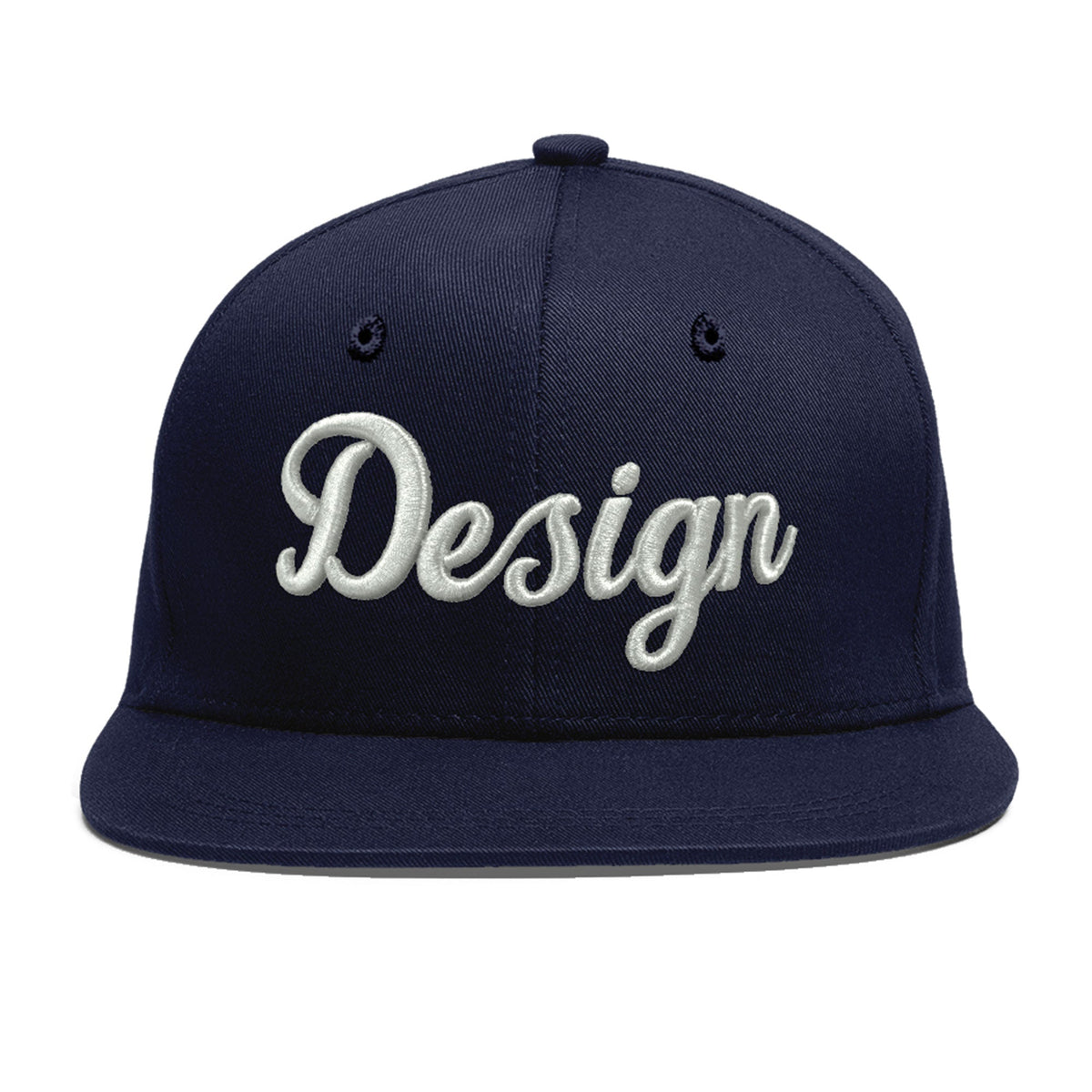 Custom Navy 3D Puff Embroidery Flat Embroidery Casual Sport Baseball Cap