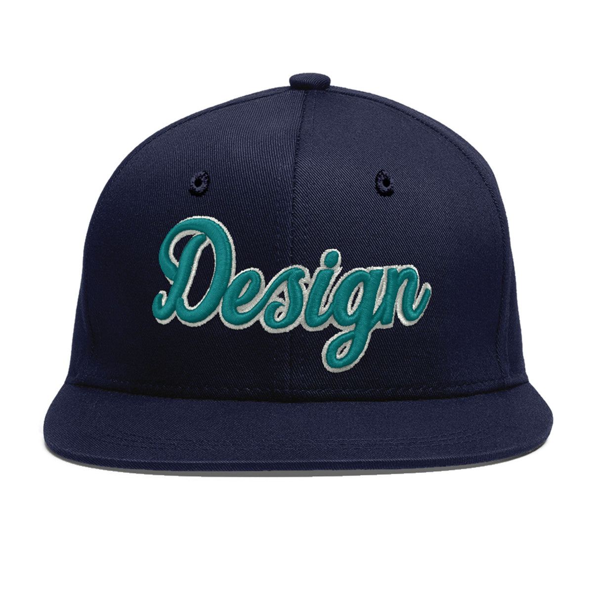 Custom Navy 3D Puff Embroidery Flat Embroidery Casual Sport Baseball Cap