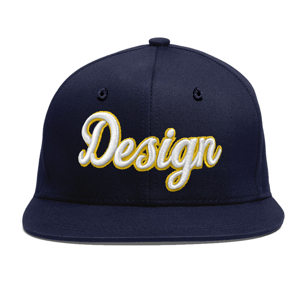 Custom Navy 3D Puff Embroidery Flat Embroidery Casual Sport Baseball Cap
