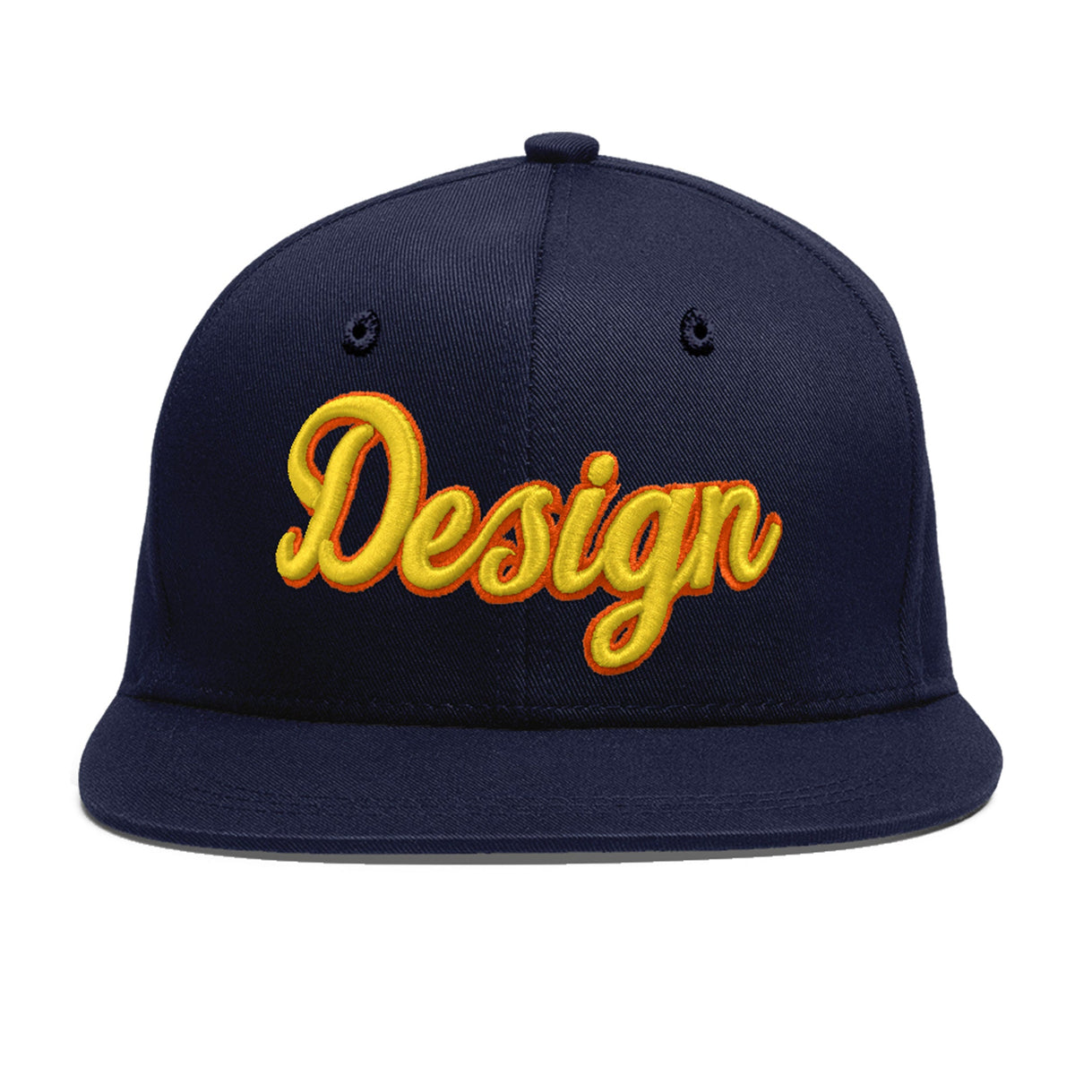 Custom Navy 3D Puff Embroidery Flat Embroidery Casual Sport Baseball Cap