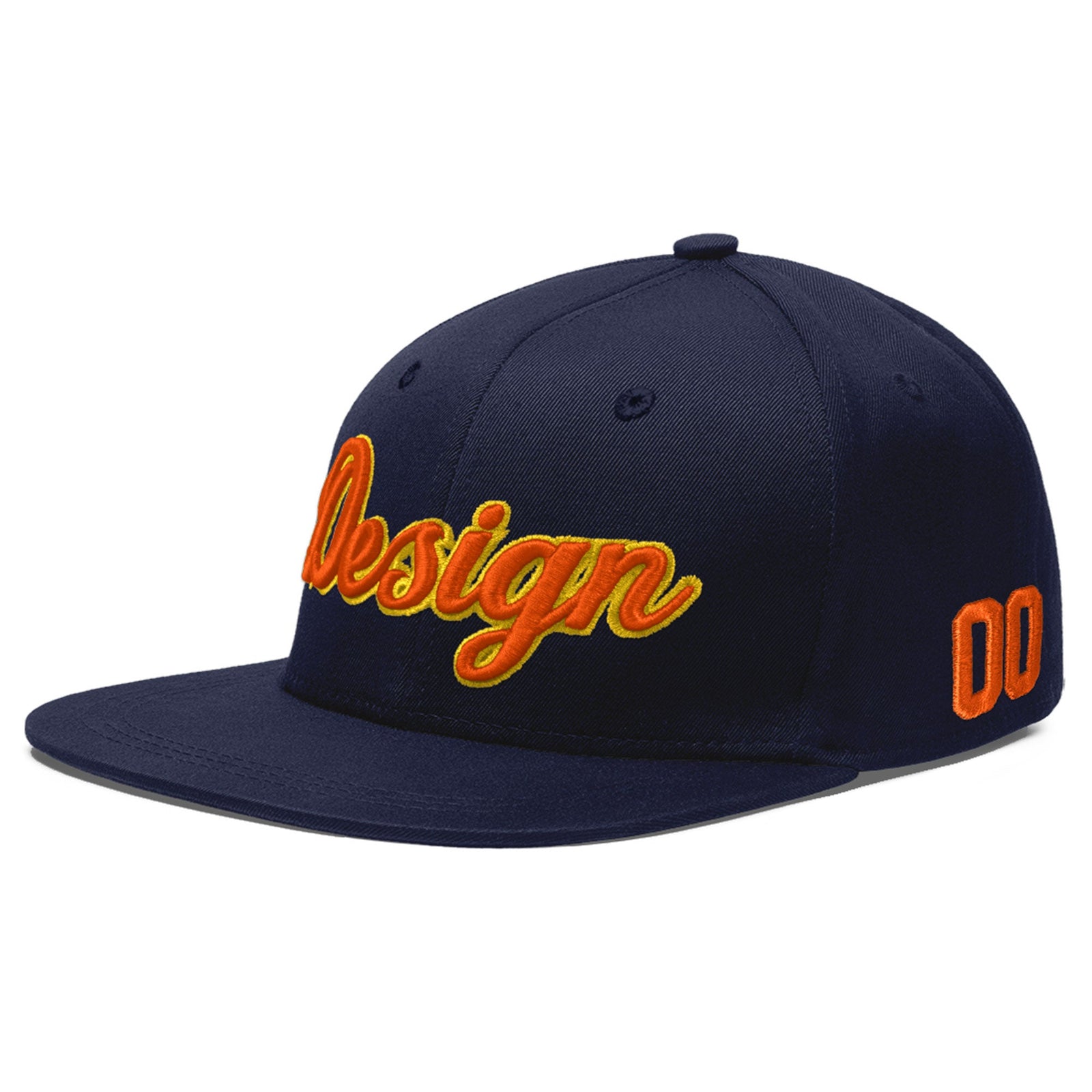 Custom Navy 3D Puff Embroidery Flat Embroidery Casual Sport Baseball Cap