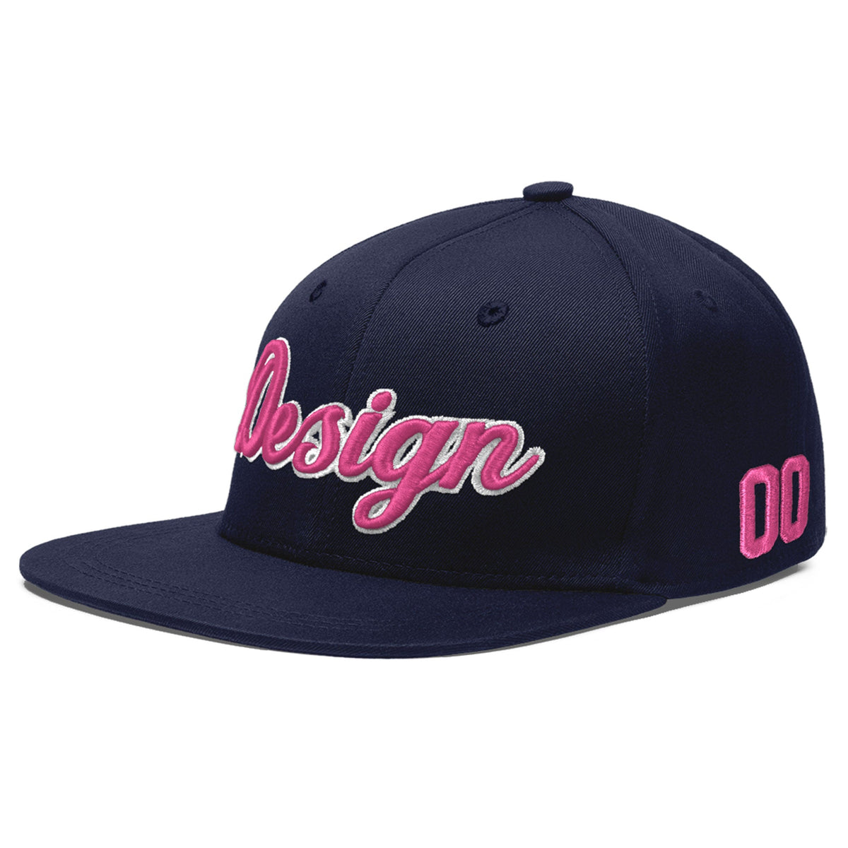Custom Navy 3D Puff Embroidery Flat Embroidery Casual Sport Baseball Cap