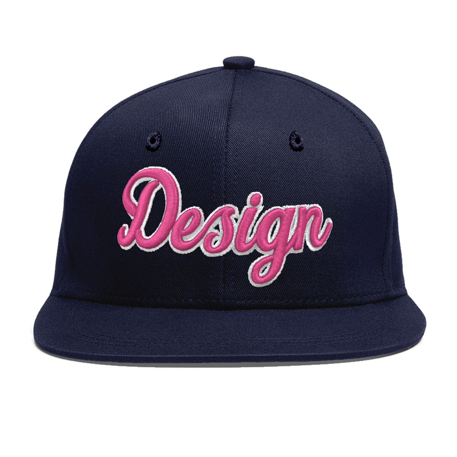 Custom Navy 3D Puff Embroidery Flat Embroidery Casual Sport Baseball Cap