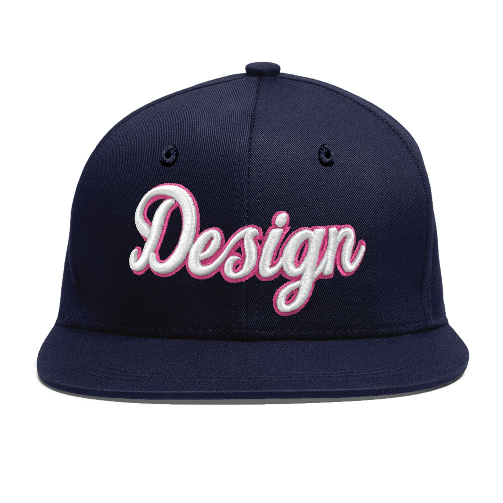 Custom Navy 3D Puff Embroidery Flat Embroidery Casual Sport Baseball Cap