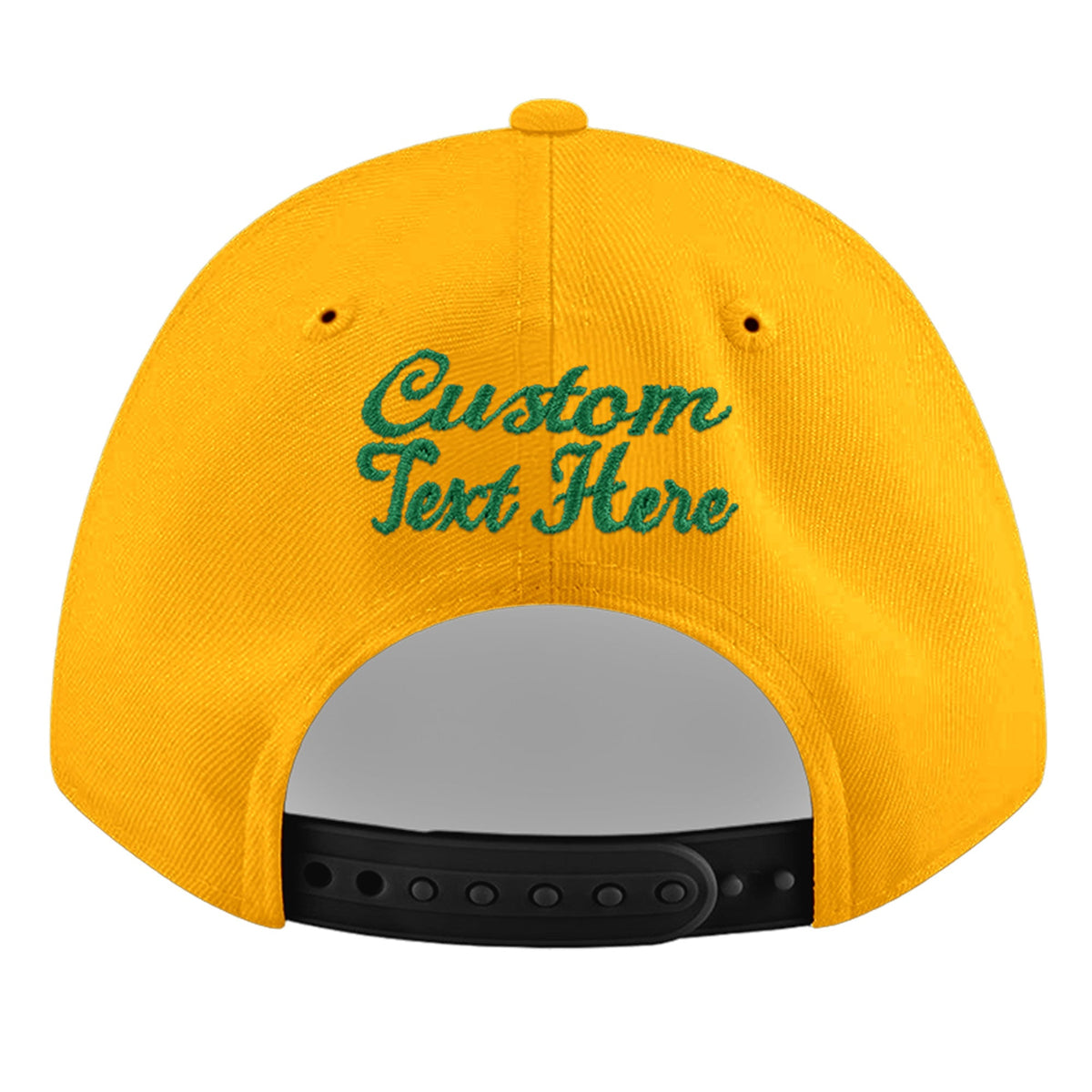 Custom Yellow 3D Puff Embroidery Flat Embroidery Casual Sport Baseball Cap