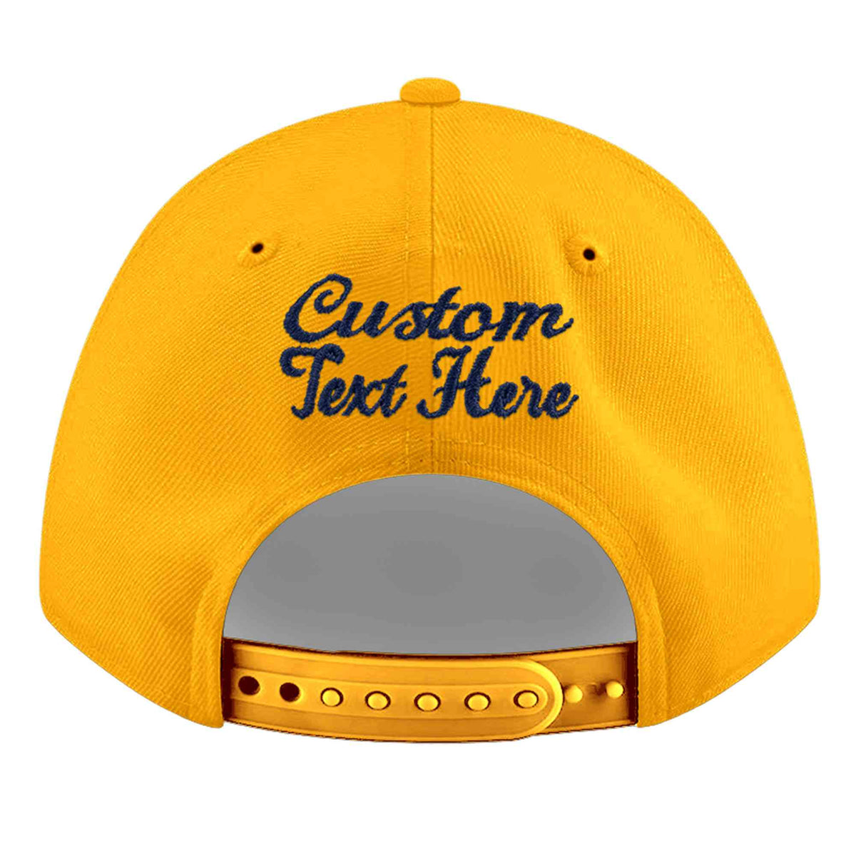 Custom Yellow 3D Puff Embroidery Flat Embroidery Casual Sport Baseball Cap