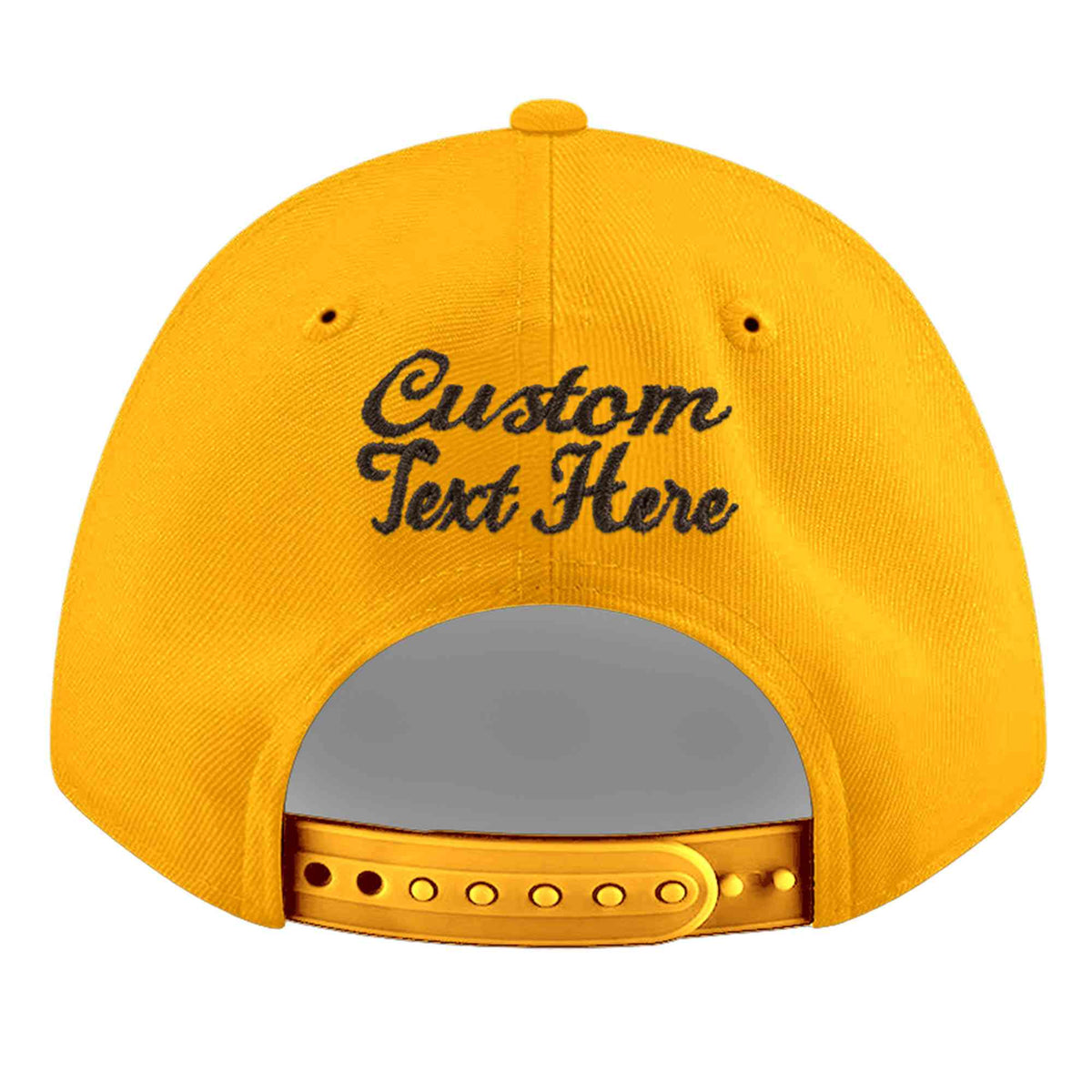 Custom Yellow 3D Puff Embroidery Flat Embroidery Casual Sport Baseball Cap