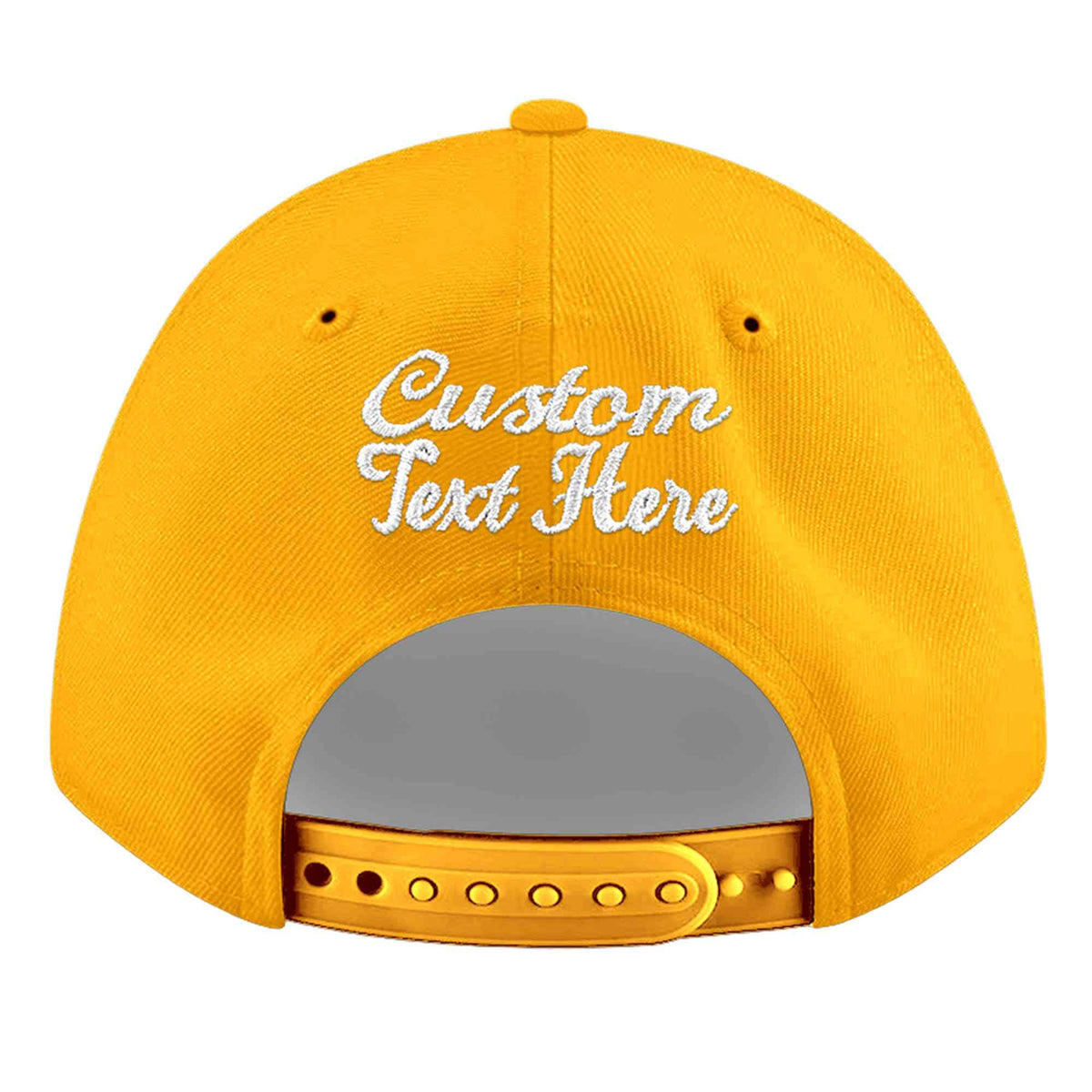 Custom Yellow 3D Puff Embroidery Flat Embroidery Casual Sport Baseball Cap