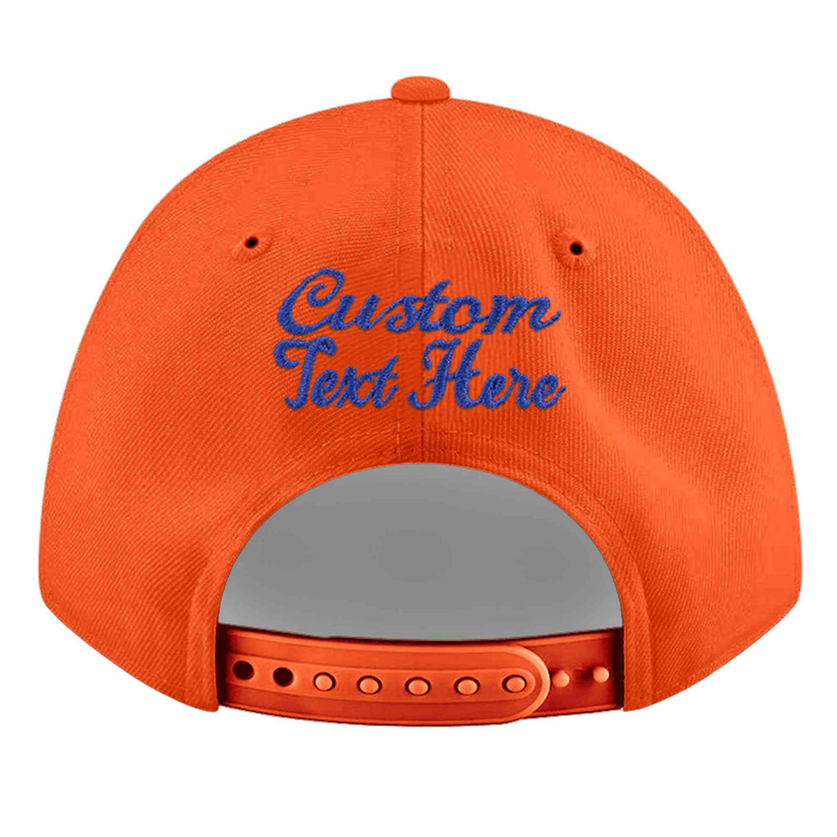 Custom Orange 3D Puff Embroidery Flat Embroidery Casual Sport Baseball Cap
