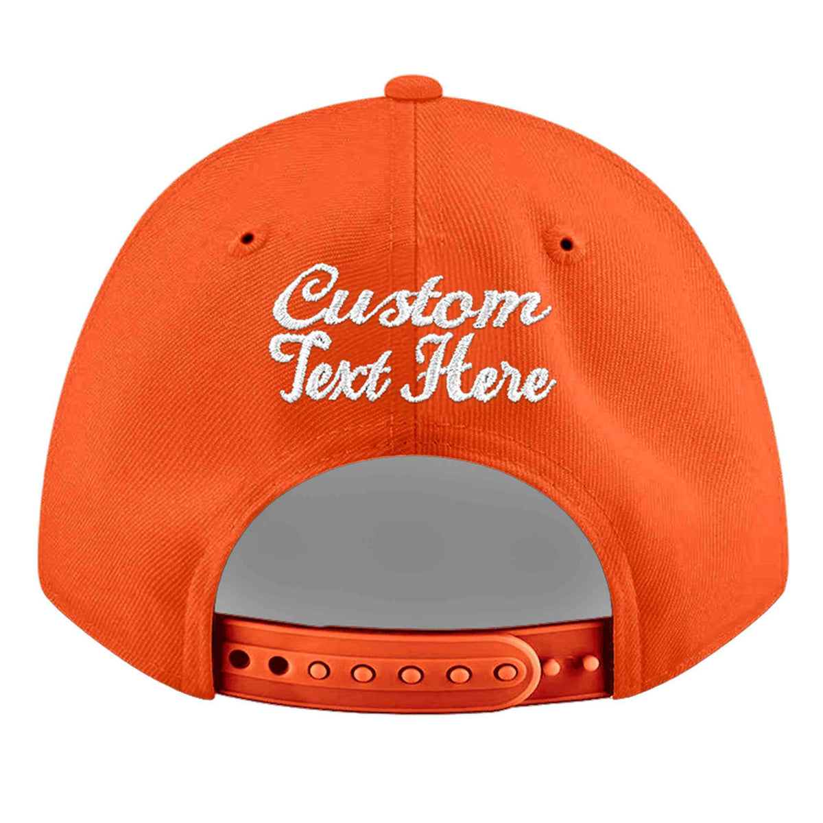 Custom Orange 3D Puff Embroidery Flat Embroidery Casual Sport Baseball Cap