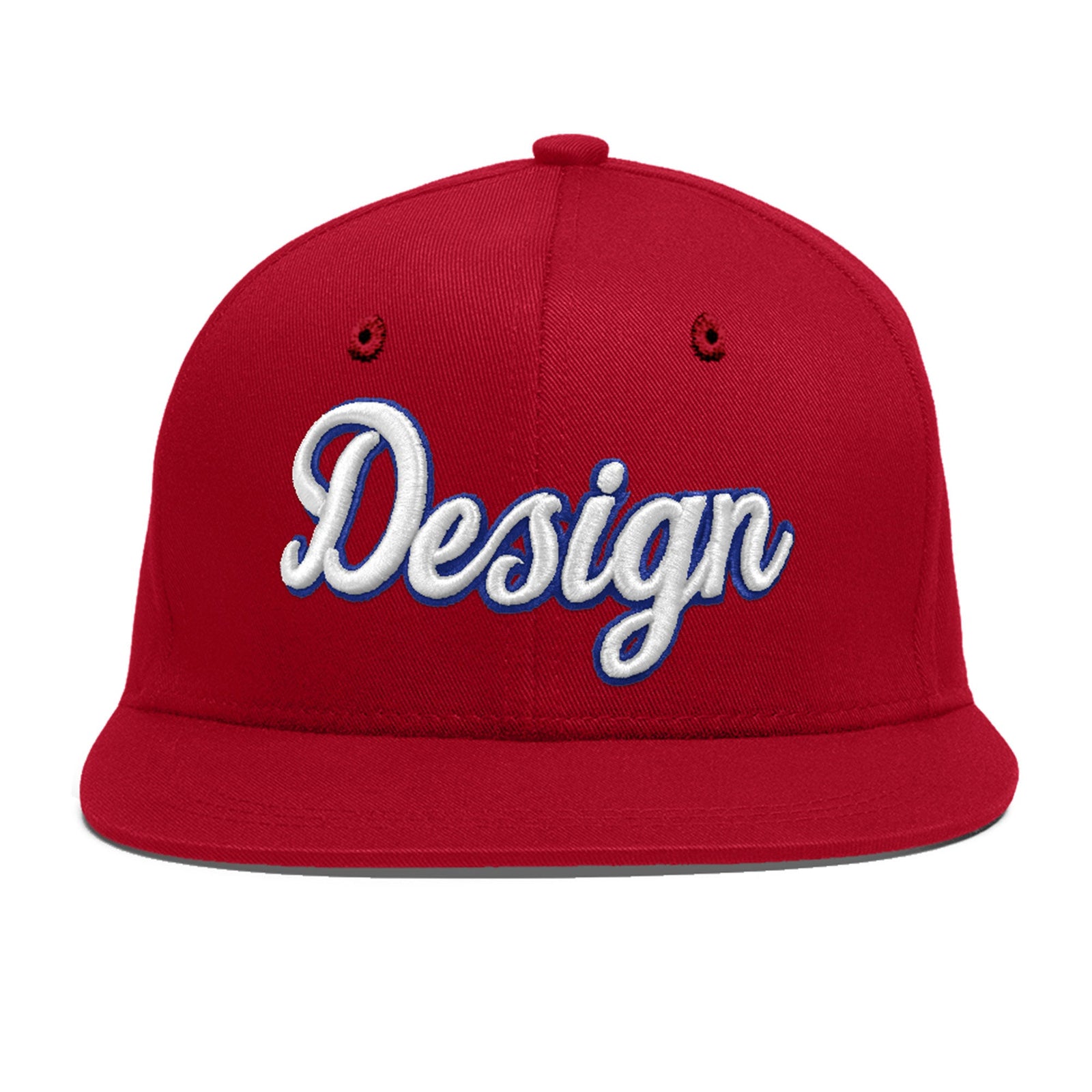 Custom Red 3D Puff Embroidery Flat Embroidery Casual Sport Baseball Cap