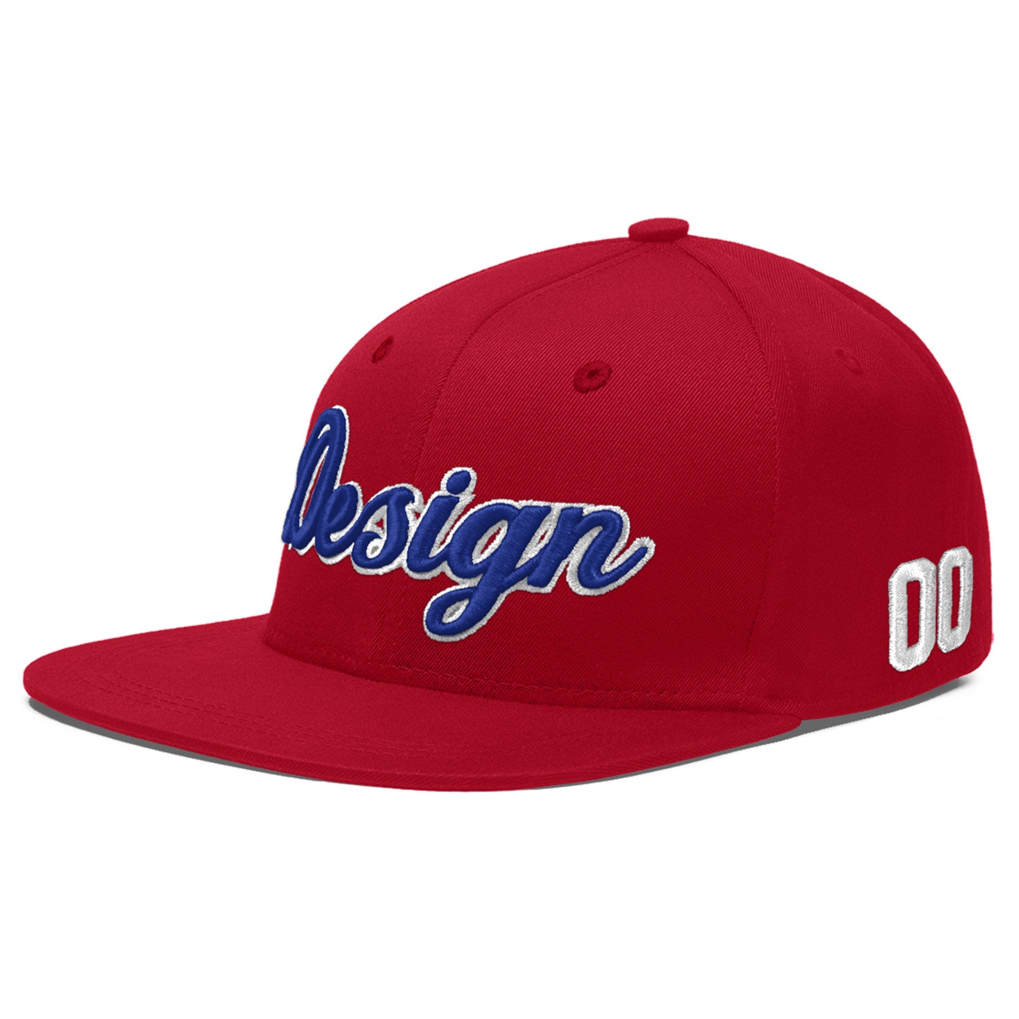 Custom Red 3D Puff Embroidery Flat Embroidery Casual Sport Baseball Cap