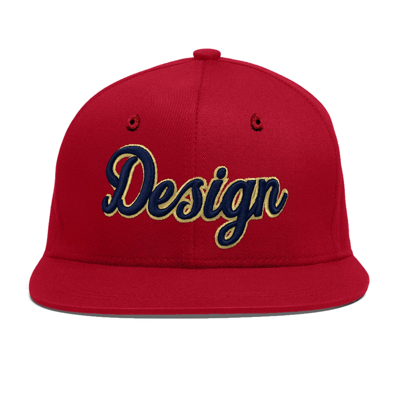 Custom Red 3D Puff Embroidery Flat Embroidery Casual Sport Baseball Cap