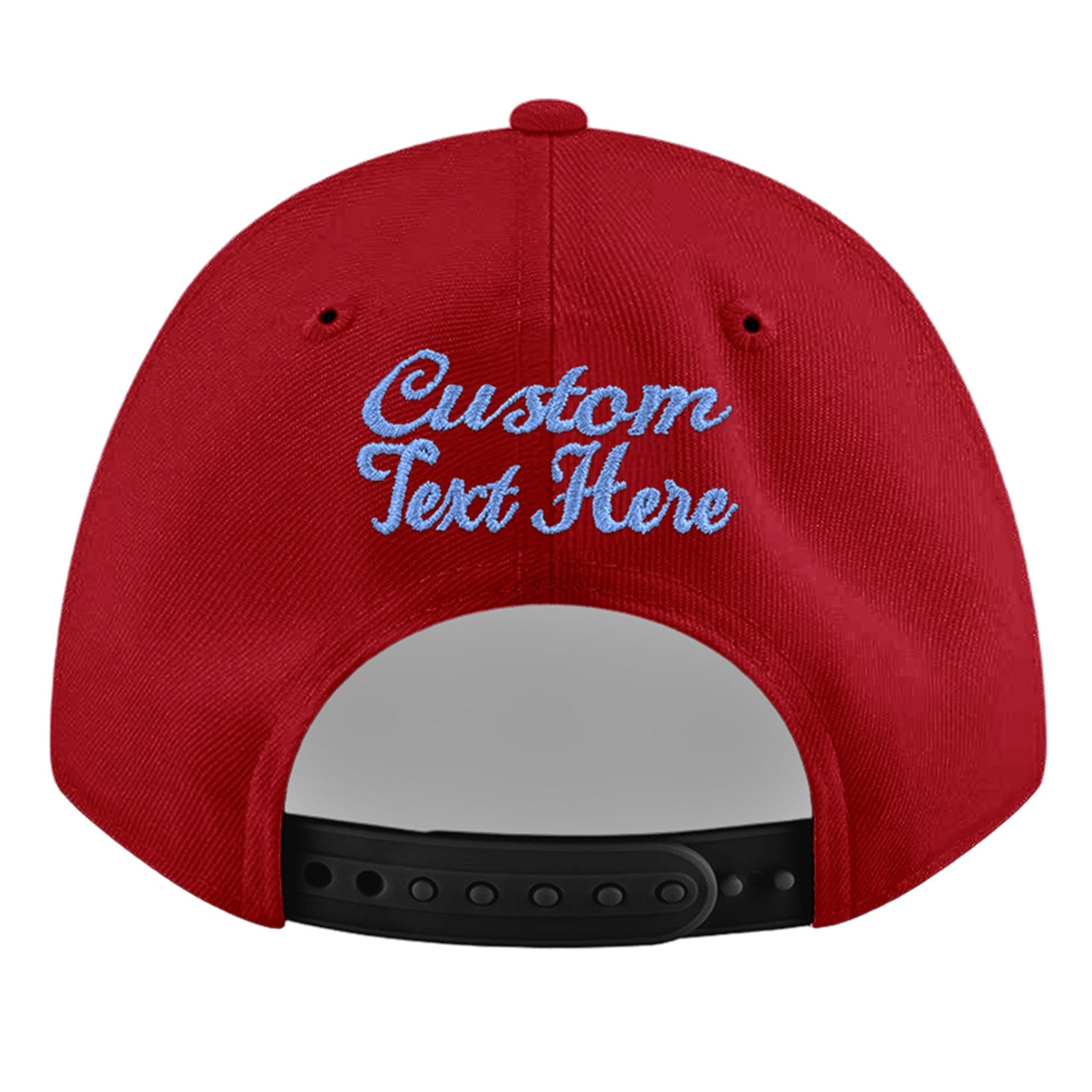 Custom Red 3D Puff Embroidery Flat Embroidery Casual Sport Baseball Cap